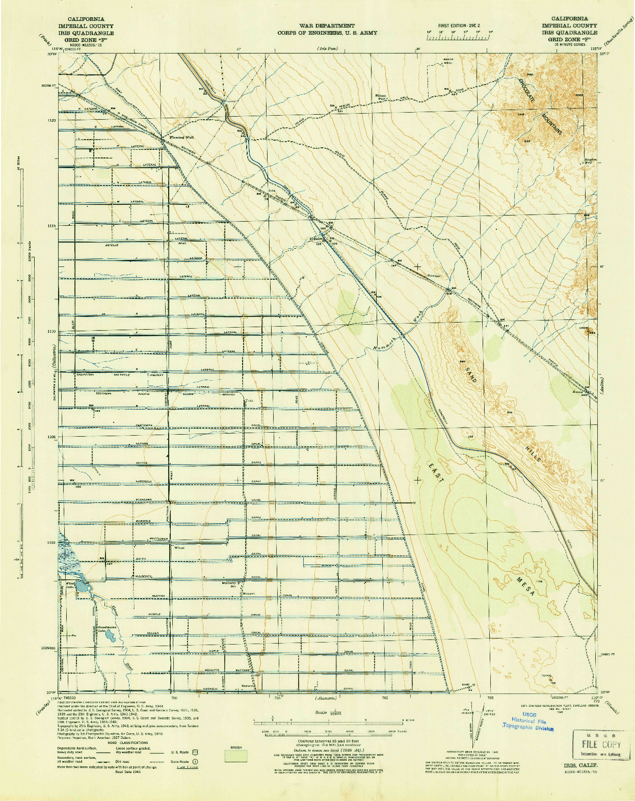 USGS 1:62500-SCALE QUADRANGLE FOR IRIS, CA 1945