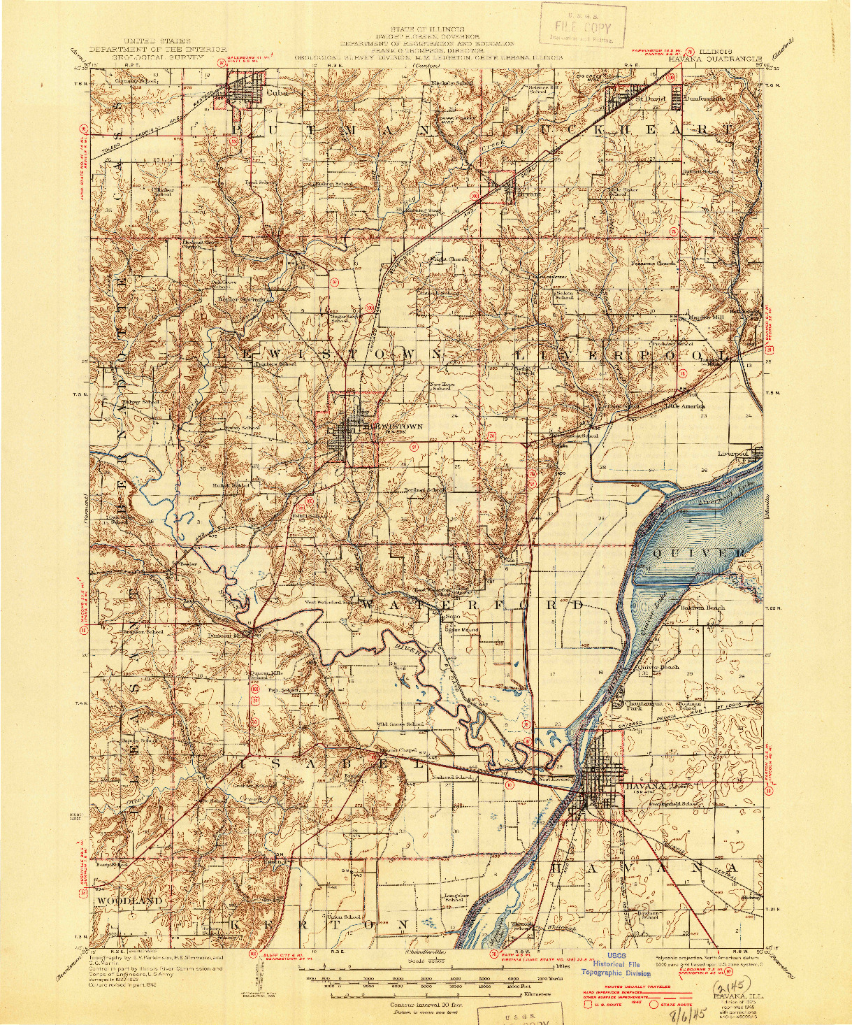 USGS 1:62500-SCALE QUADRANGLE FOR HAVANA, IL 1925