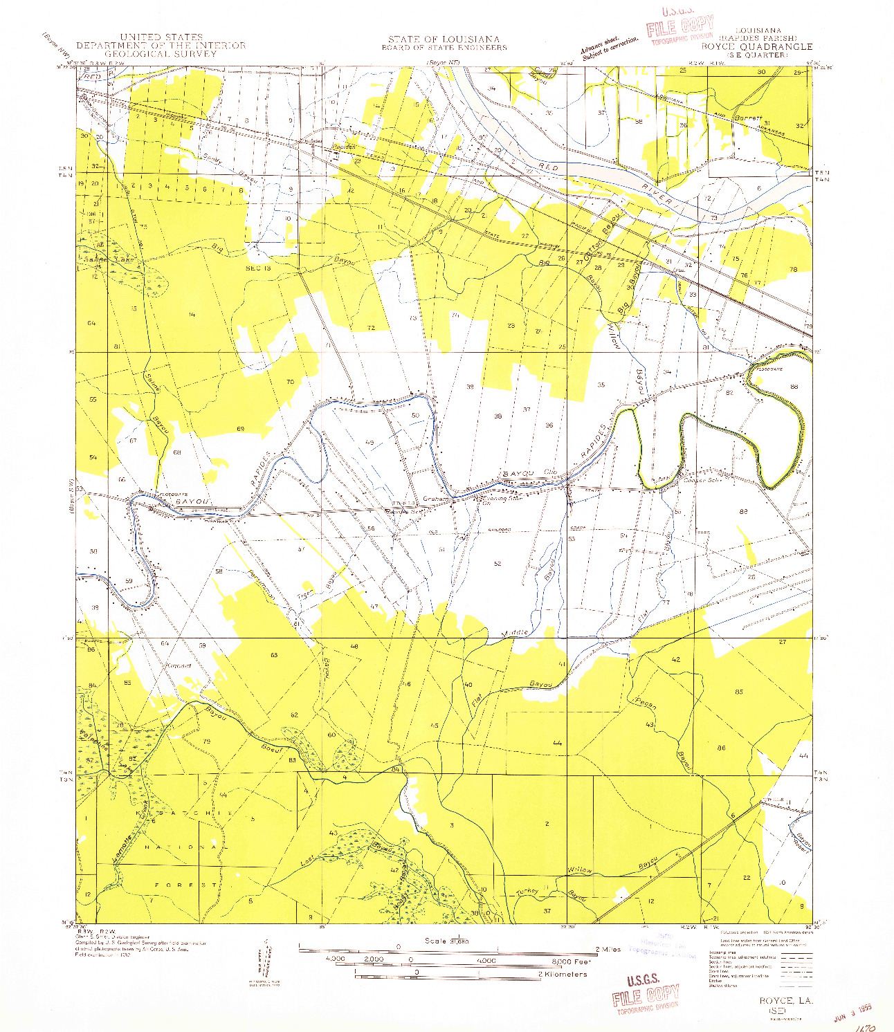USGS 1:31680-SCALE QUADRANGLE FOR BOYCE SE, LA 1945