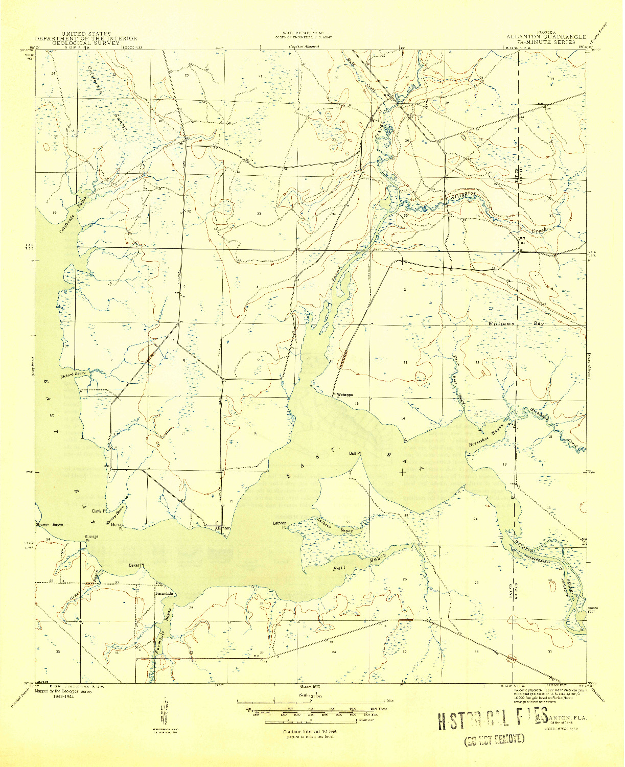 USGS 1:31680-SCALE QUADRANGLE FOR ALLANTON, FL 1945