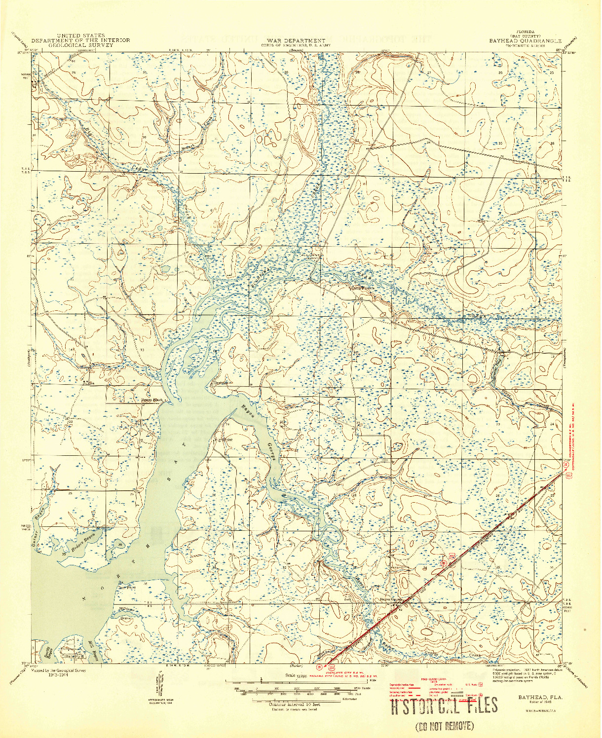 USGS 1:31680-SCALE QUADRANGLE FOR BAYHEAD, FL 1945