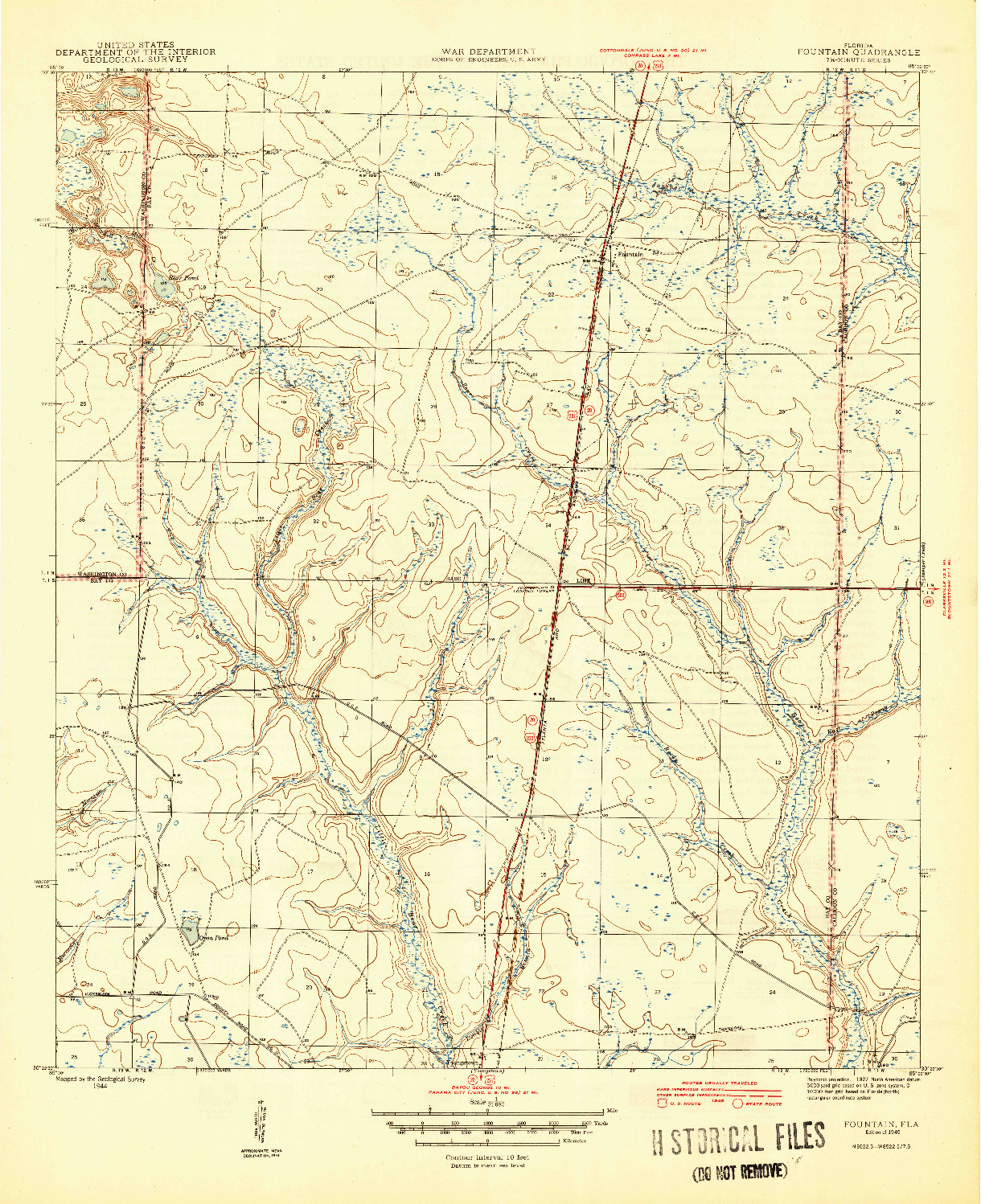 USGS 1:31680-SCALE QUADRANGLE FOR FOUNTAIN, FL 1945