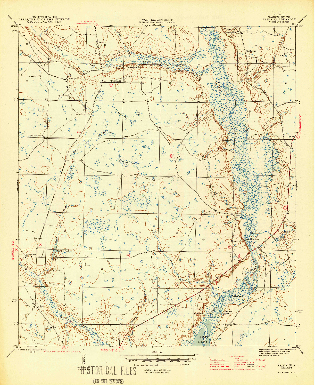 USGS 1:31680-SCALE QUADRANGLE FOR FRINK, FL 1945