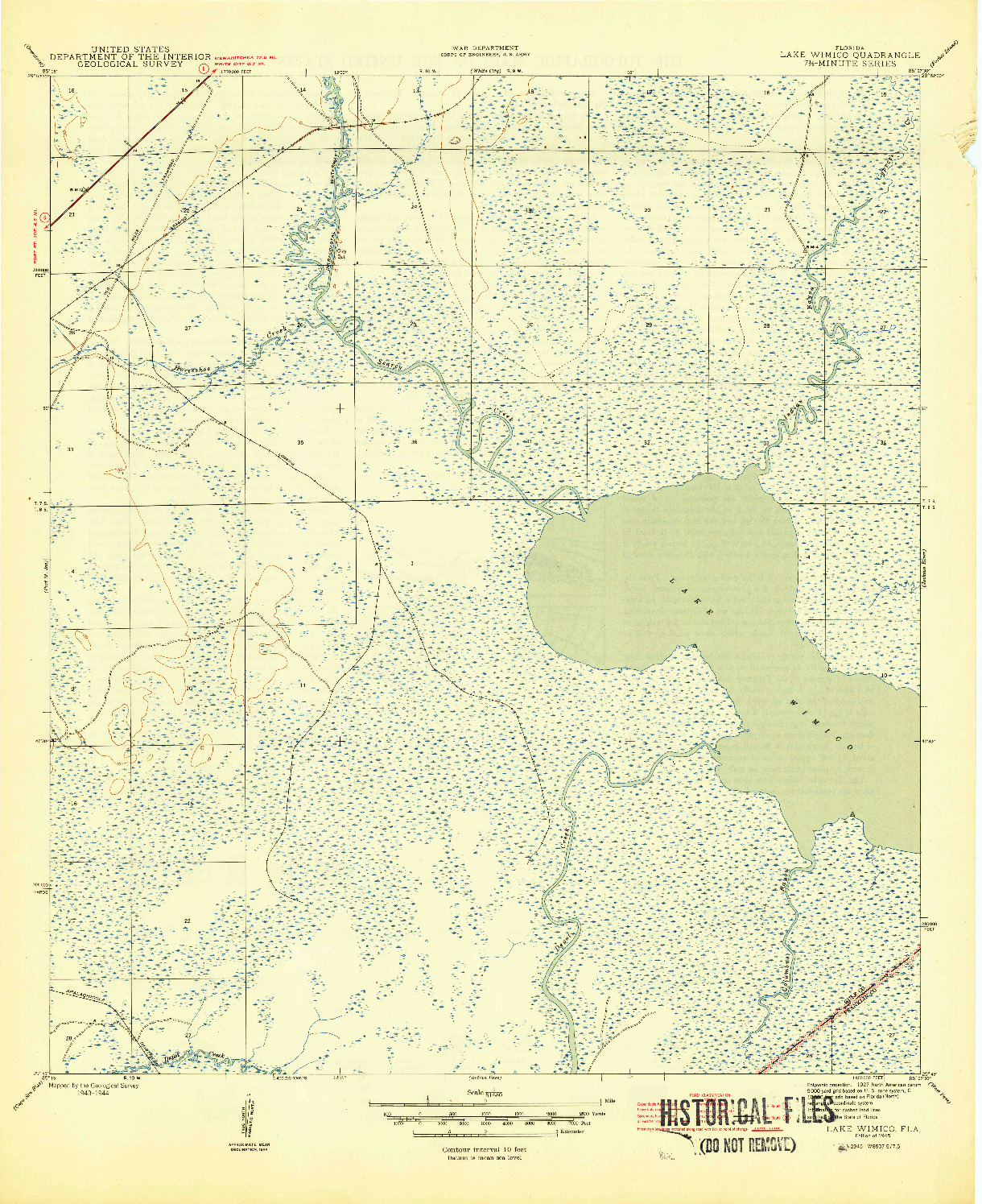 USGS 1:31680-SCALE QUADRANGLE FOR LAKE WIMICO, FL 1945