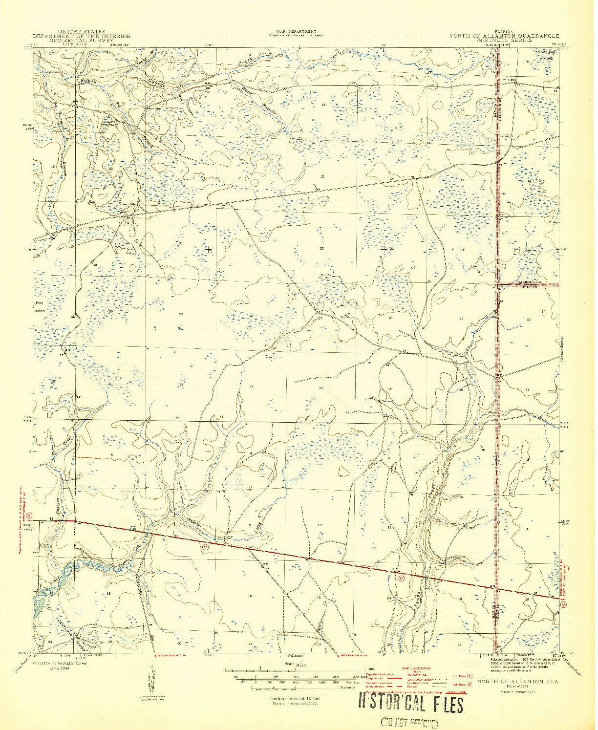 USGS 1:31680-SCALE QUADRANGLE FOR NORTH OF ALLANTON, FL 1945