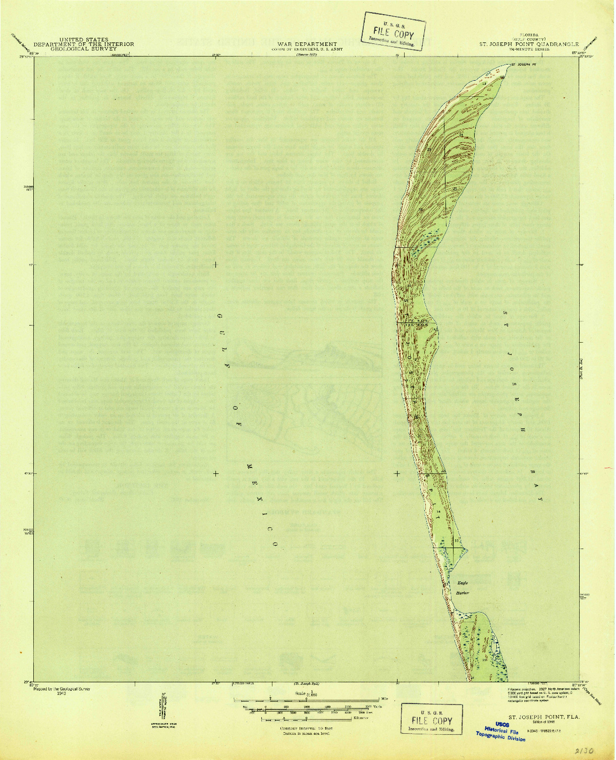 USGS 1:31680-SCALE QUADRANGLE FOR ST JOSEPH POINT, FL 1945