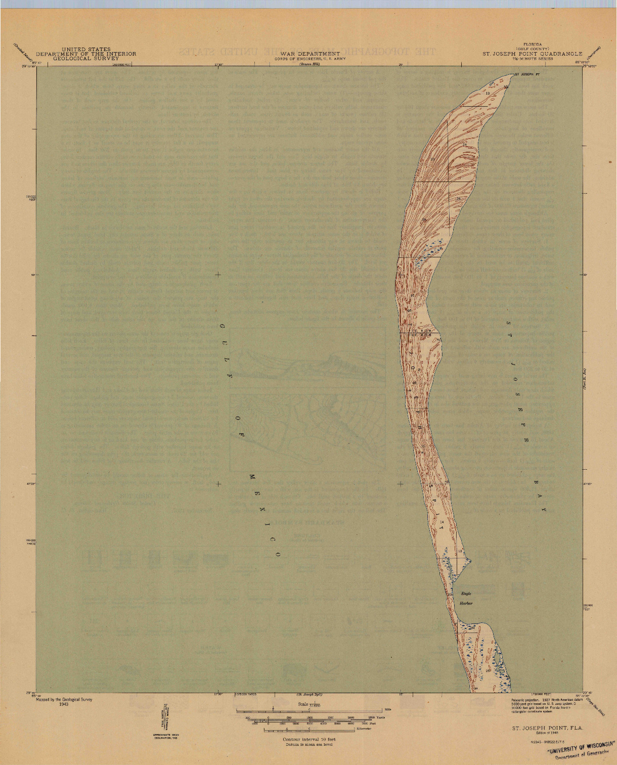 USGS 1:31680-SCALE QUADRANGLE FOR ST. JOSEPH POINT, FL 1945