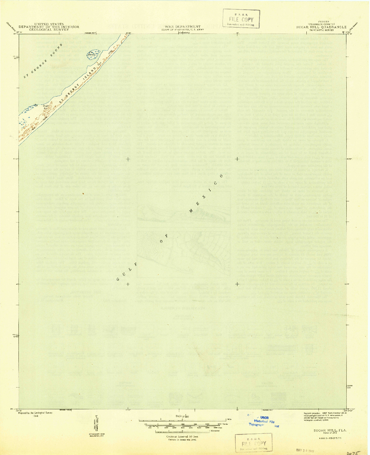USGS 1:31680-SCALE QUADRANGLE FOR SUGAR HILL, FL 1944