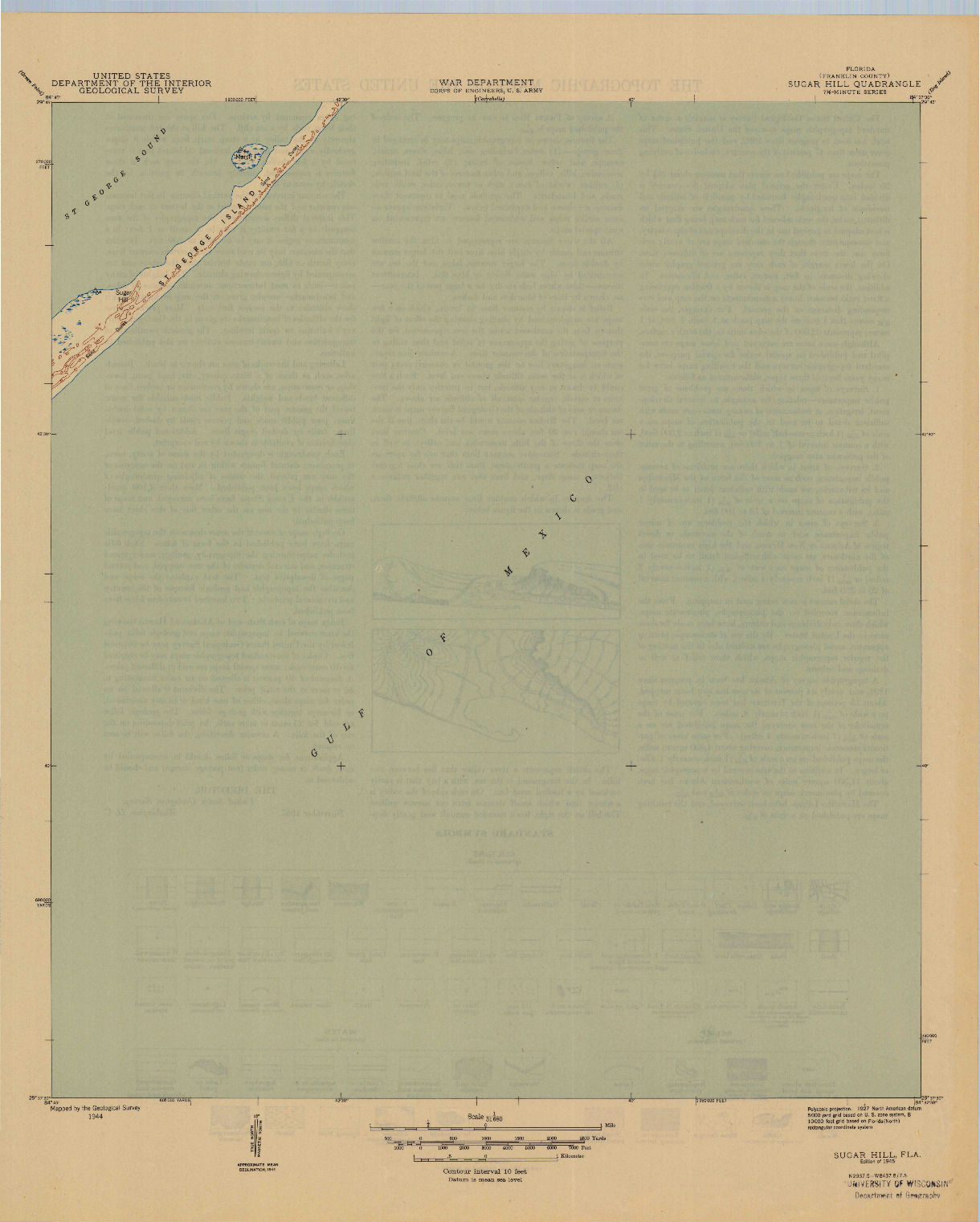 USGS 1:31680-SCALE QUADRANGLE FOR SUGAR HILL, FL 1945