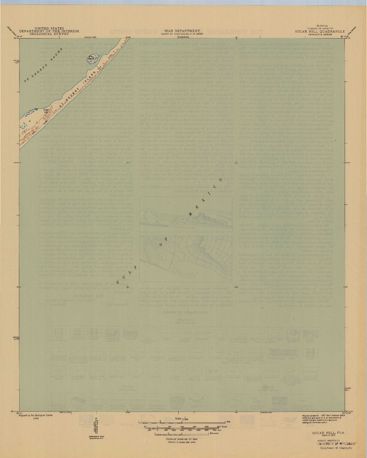 USGS 1:31680-SCALE QUADRANGLE FOR SUGAR HILL, FL 1945