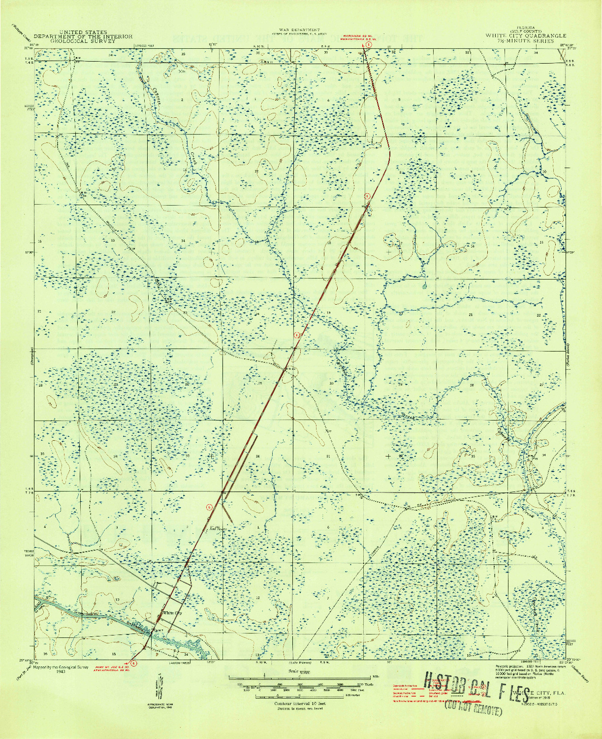USGS 1:31680-SCALE QUADRANGLE FOR WHITE CITY, FL 1945