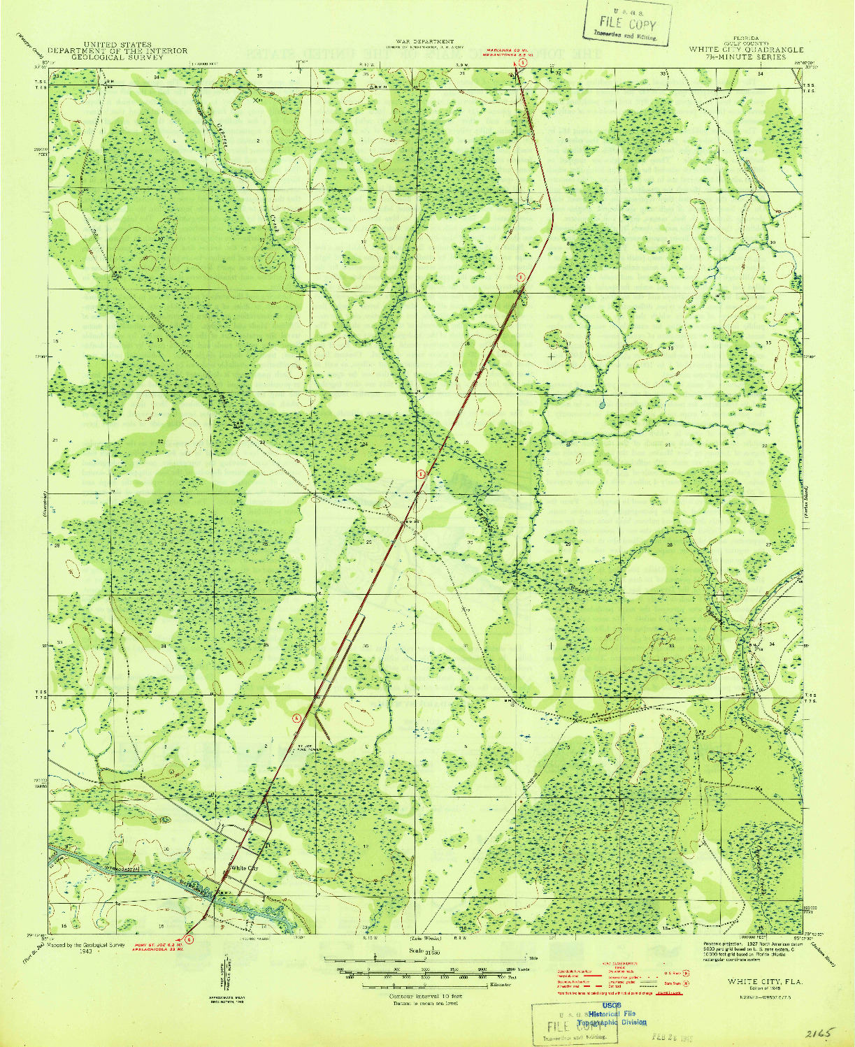 USGS 1:31680-SCALE QUADRANGLE FOR WHITE CITY, FL 1945