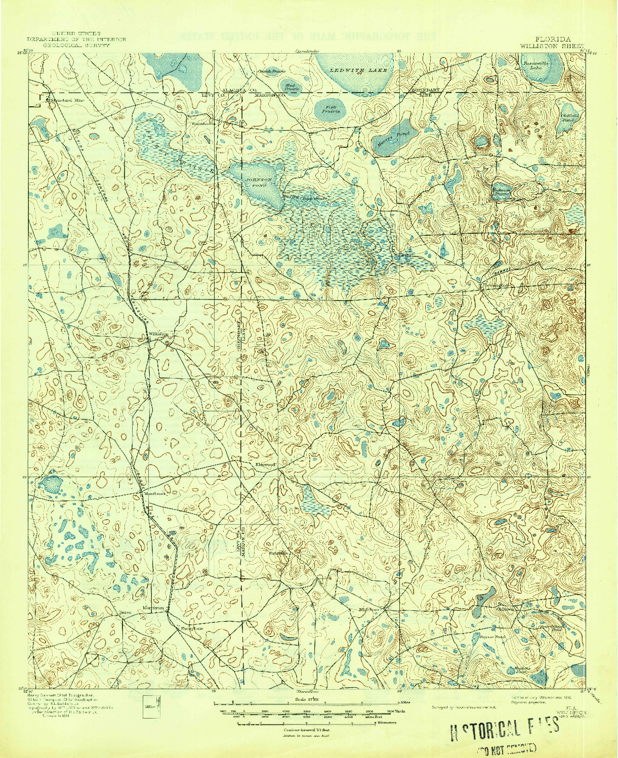 USGS 1:62500-SCALE QUADRANGLE FOR WILLISTON, FL 1895