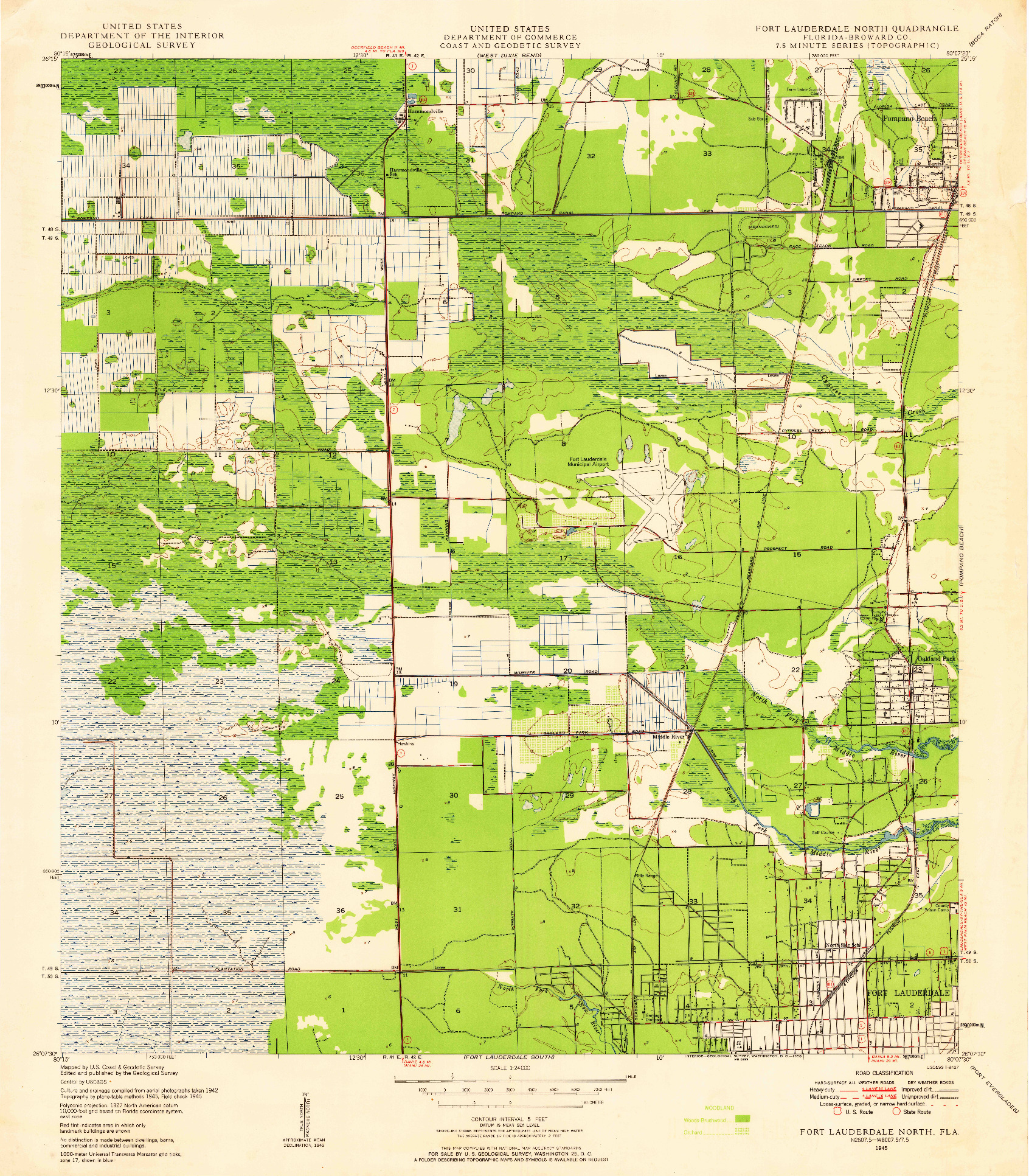 USGS 1:24000-SCALE QUADRANGLE FOR FORT LAUDERDALE NORTH, FL 1945