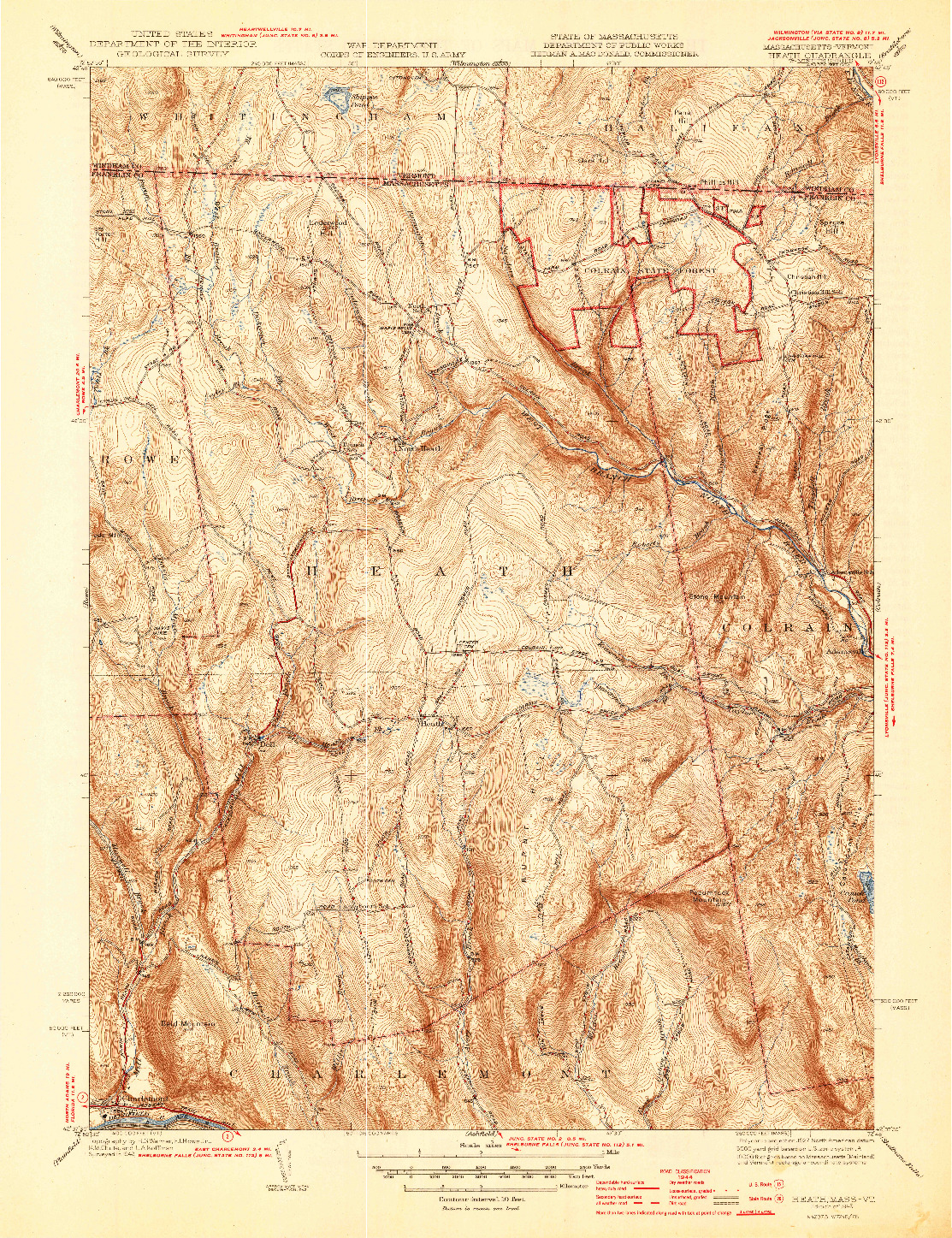 USGS 1:31680-SCALE QUADRANGLE FOR HEATH, MA 1945