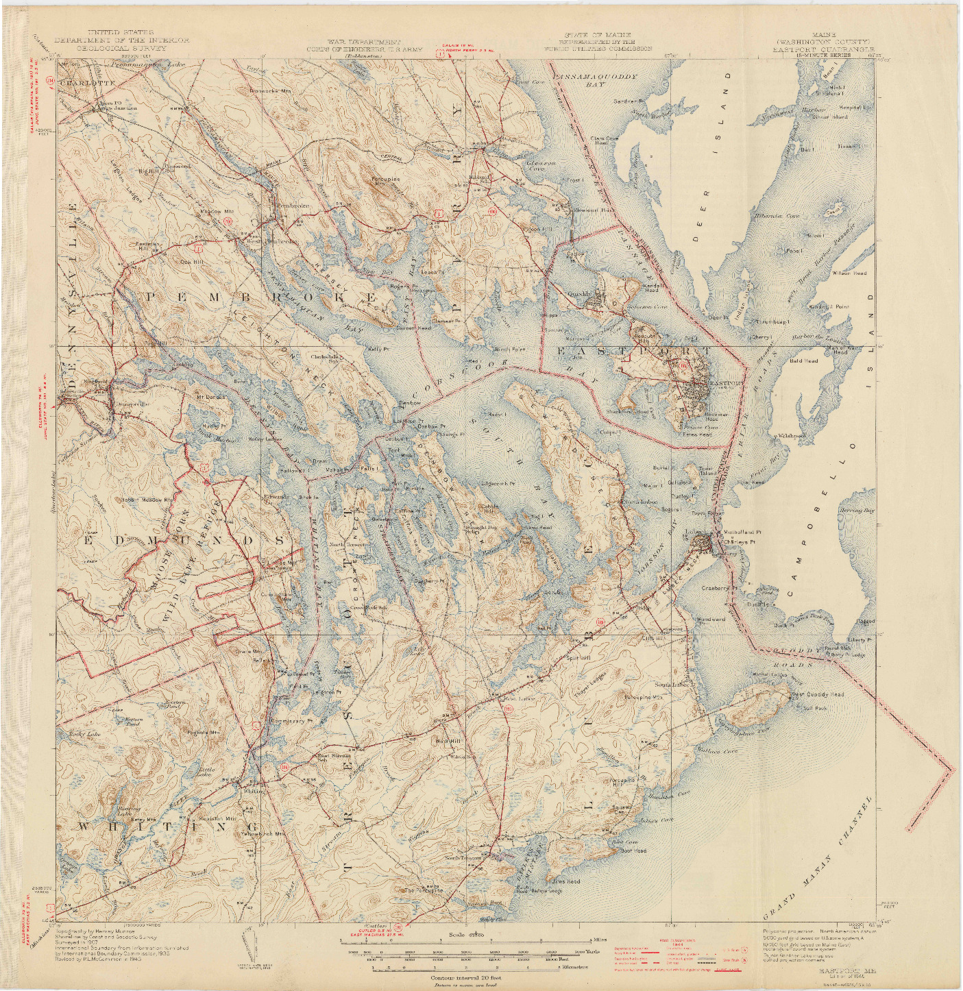 USGS 1:62500-SCALE QUADRANGLE FOR EASTPORT, ME 1945