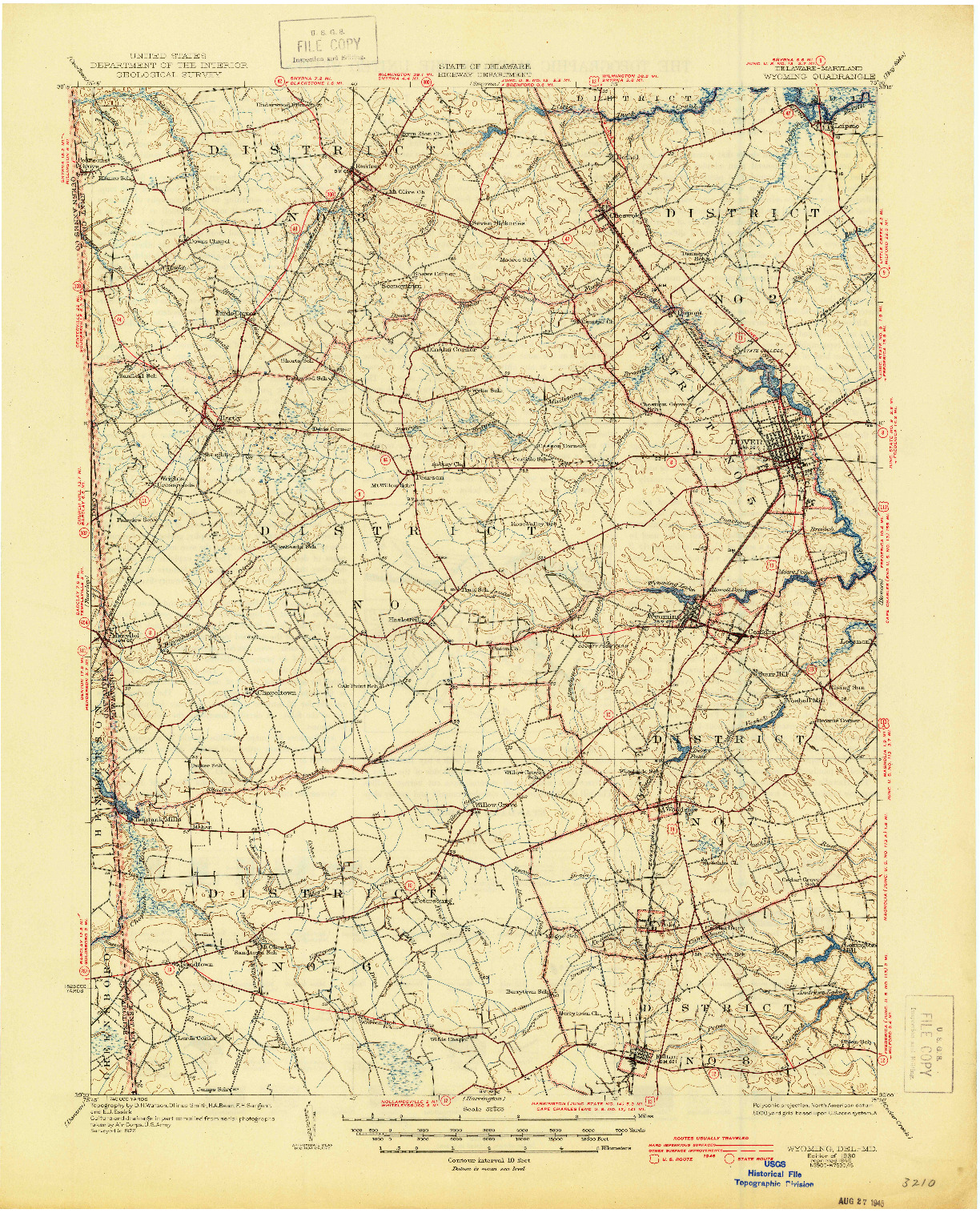 USGS 1:62500-SCALE QUADRANGLE FOR WYOMING, DE 1930