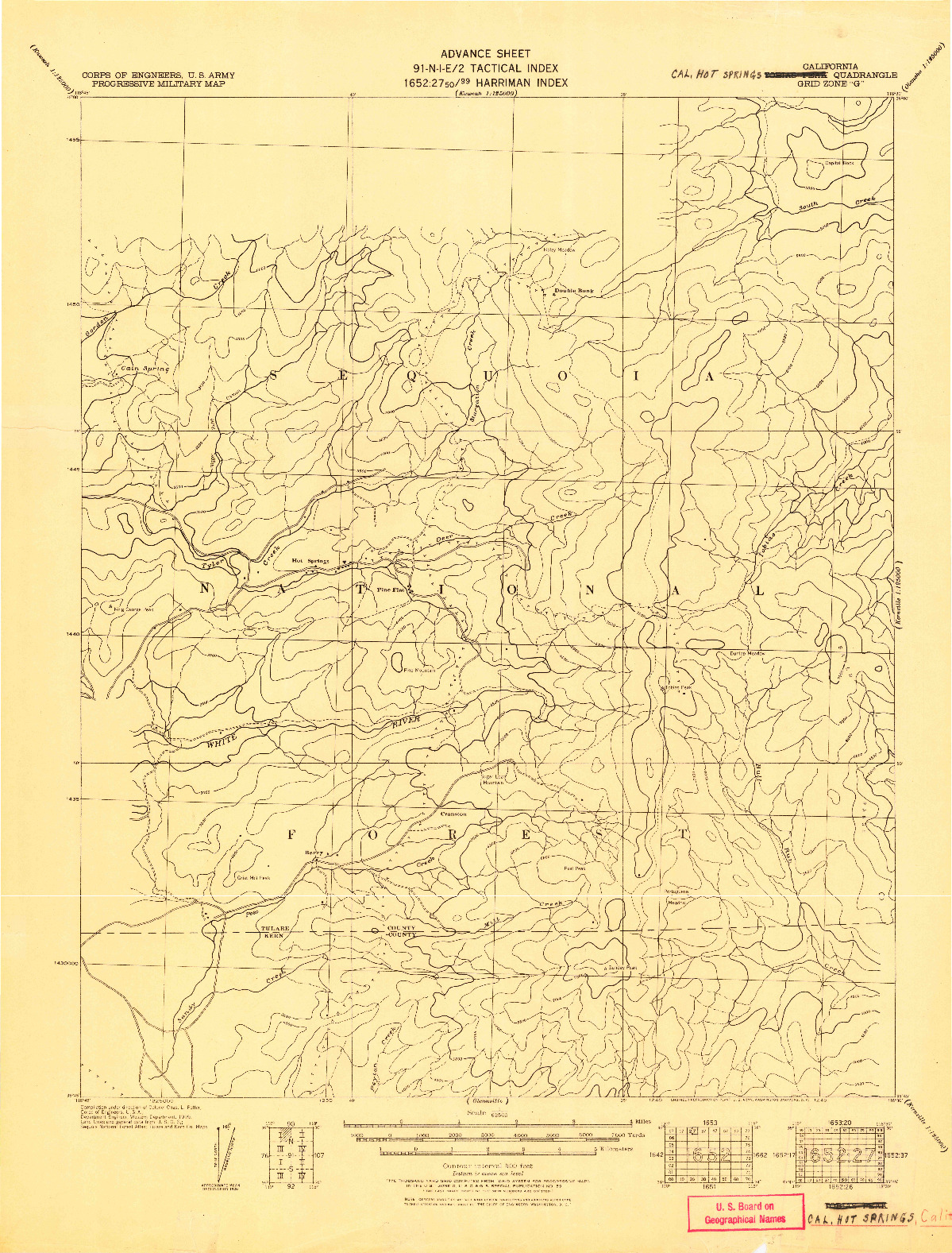 USGS 1:62500-SCALE QUADRANGLE FOR TOBIAS PEAK, CA 1945