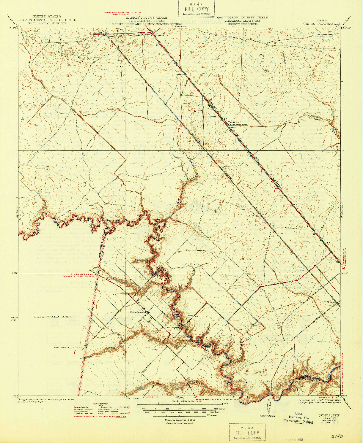 USGS 1:31680-SCALE QUADRANGLE FOR GENOA, TX 1932