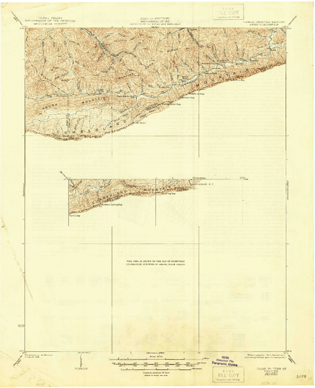 USGS 1:62500-SCALE QUADRANGLE FOR HAGAN, VA 1932