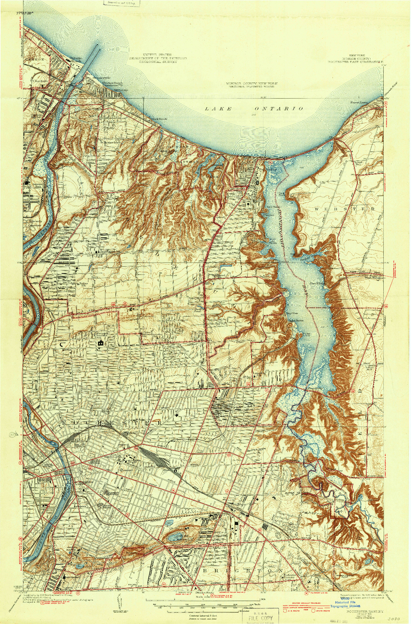 USGS 1:24000-SCALE QUADRANGLE FOR ROCHESTER EAST, NY 1935
