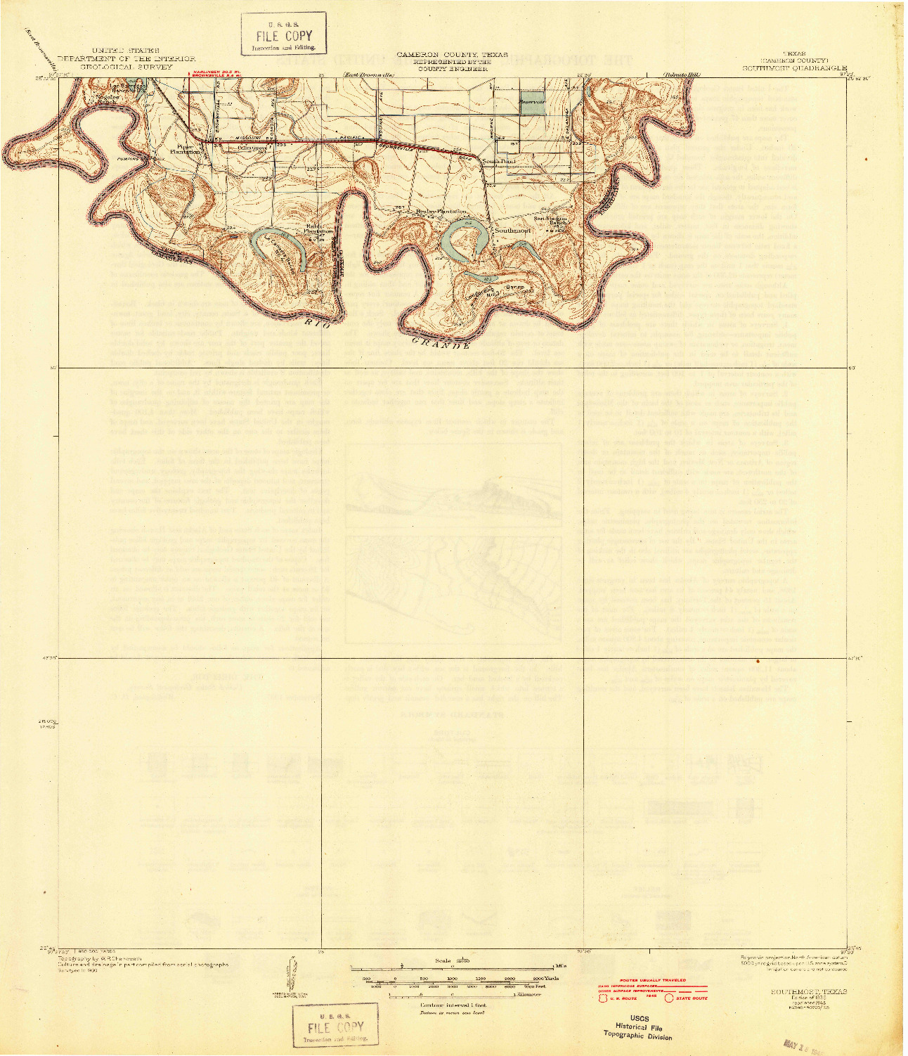 USGS 1:31680-SCALE QUADRANGLE FOR SOUTHMOST, TX 1936