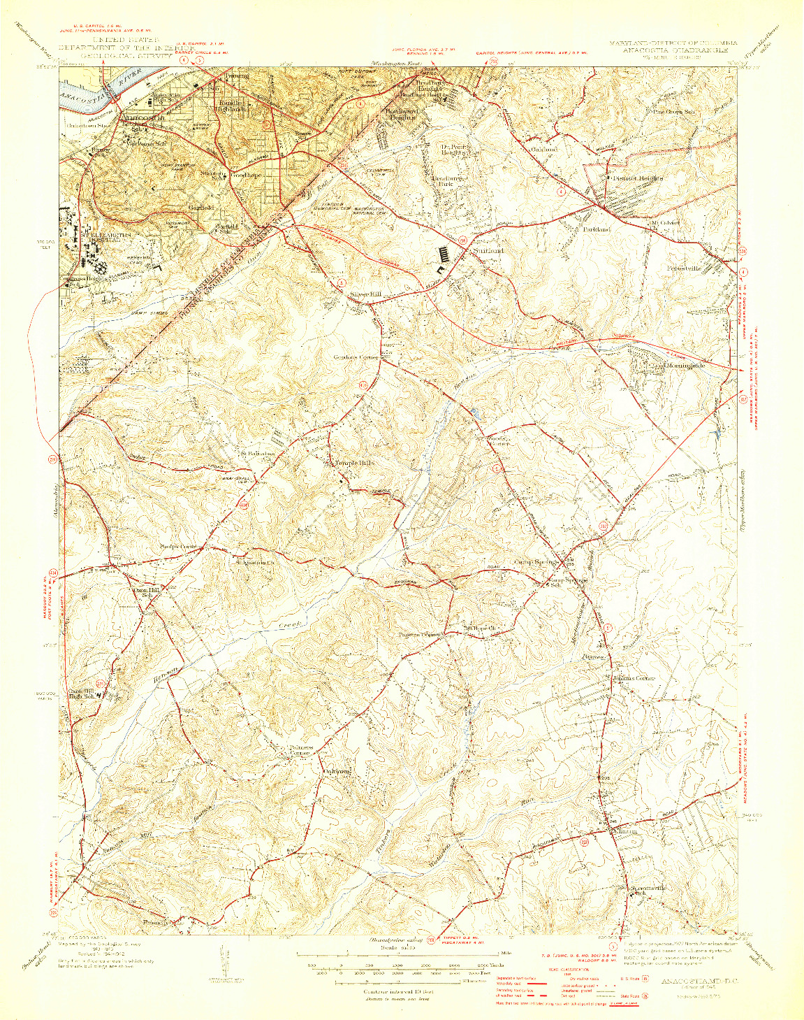 USGS 1:31680-SCALE QUADRANGLE FOR ANACOSTIA, MD 1945