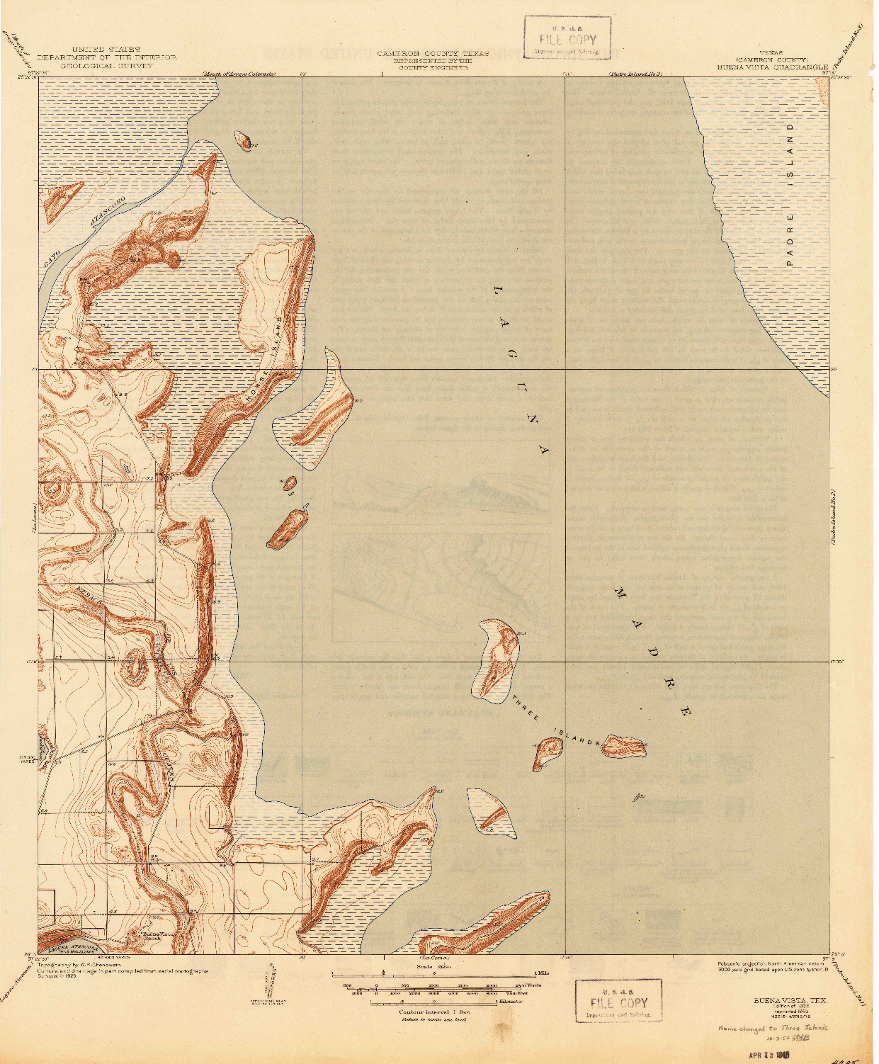 USGS 1:31680-SCALE QUADRANGLE FOR BUENA VISTA, TX 1935