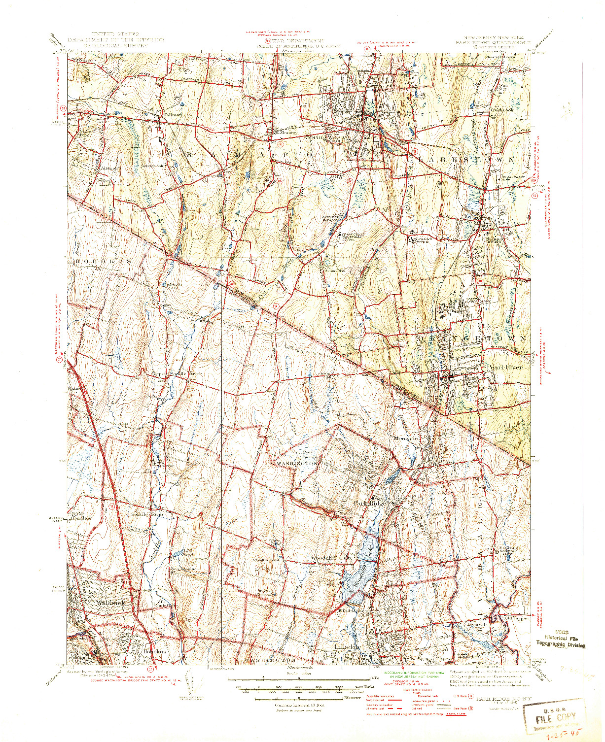 USGS 1:31680-SCALE QUADRANGLE FOR PARK RIDGE, NJ 1945