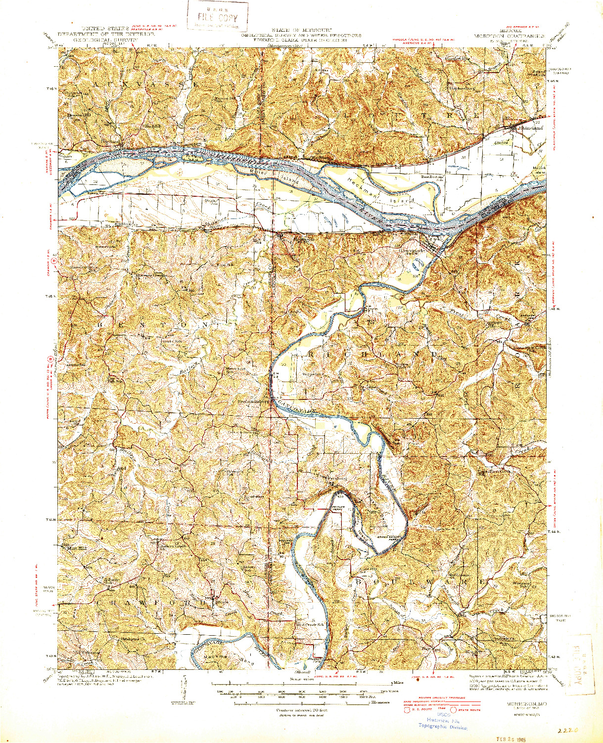USGS 1:62500-SCALE QUADRANGLE FOR MORRISON, MO 1945