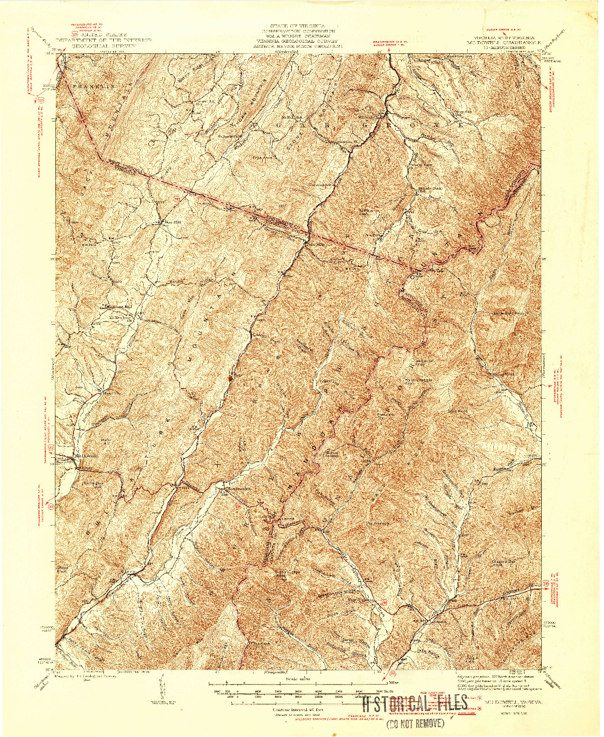 USGS 1:62500-SCALE QUADRANGLE FOR MC DOWELL, VA 1946