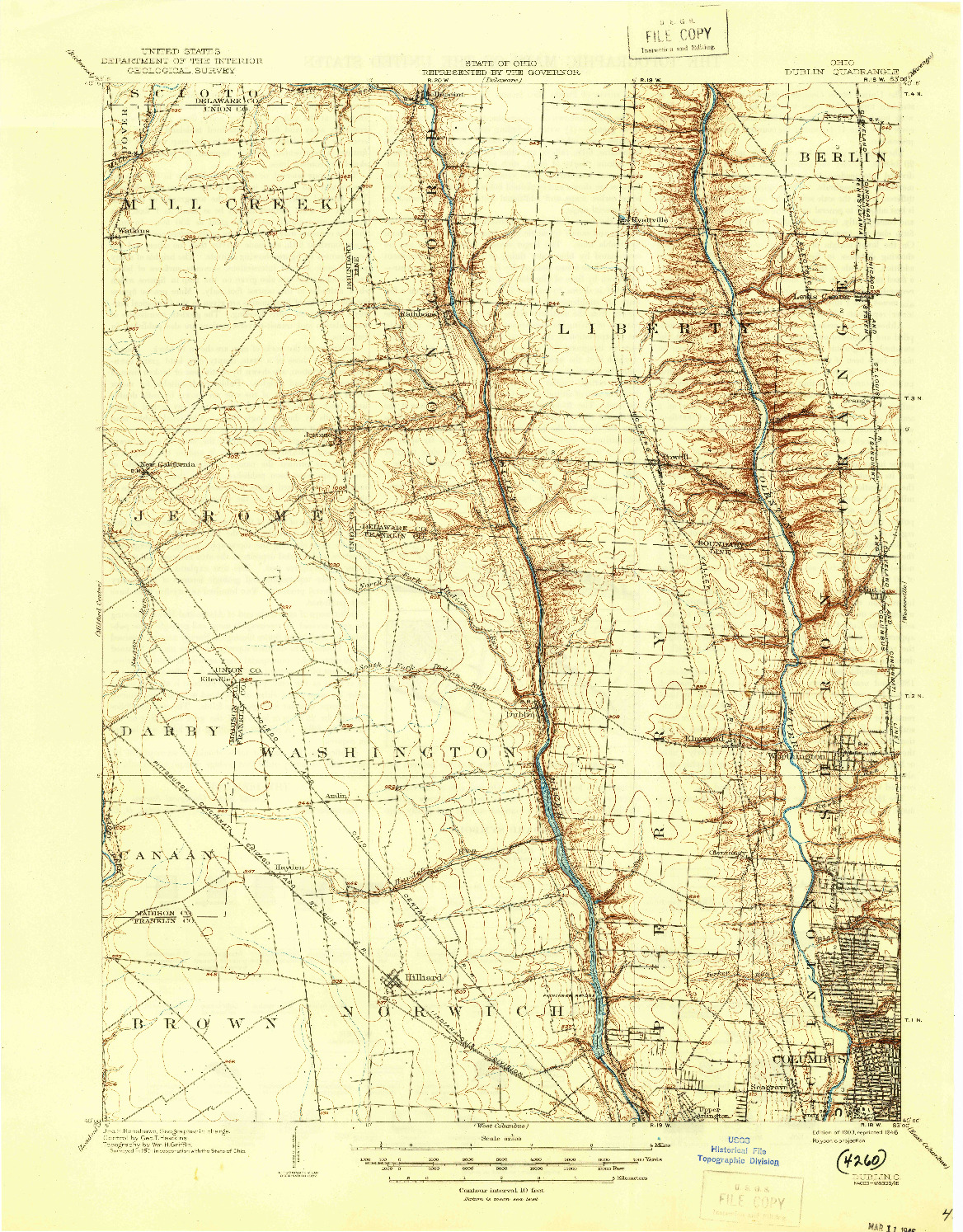 USGS 1:62500-SCALE QUADRANGLE FOR DUBLIN, OH 1903