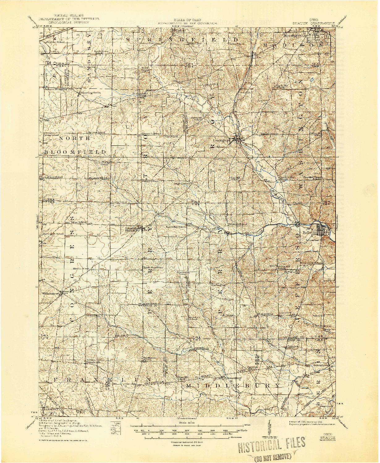 USGS 1:62500-SCALE QUADRANGLE FOR SHAUCK, OH 1915