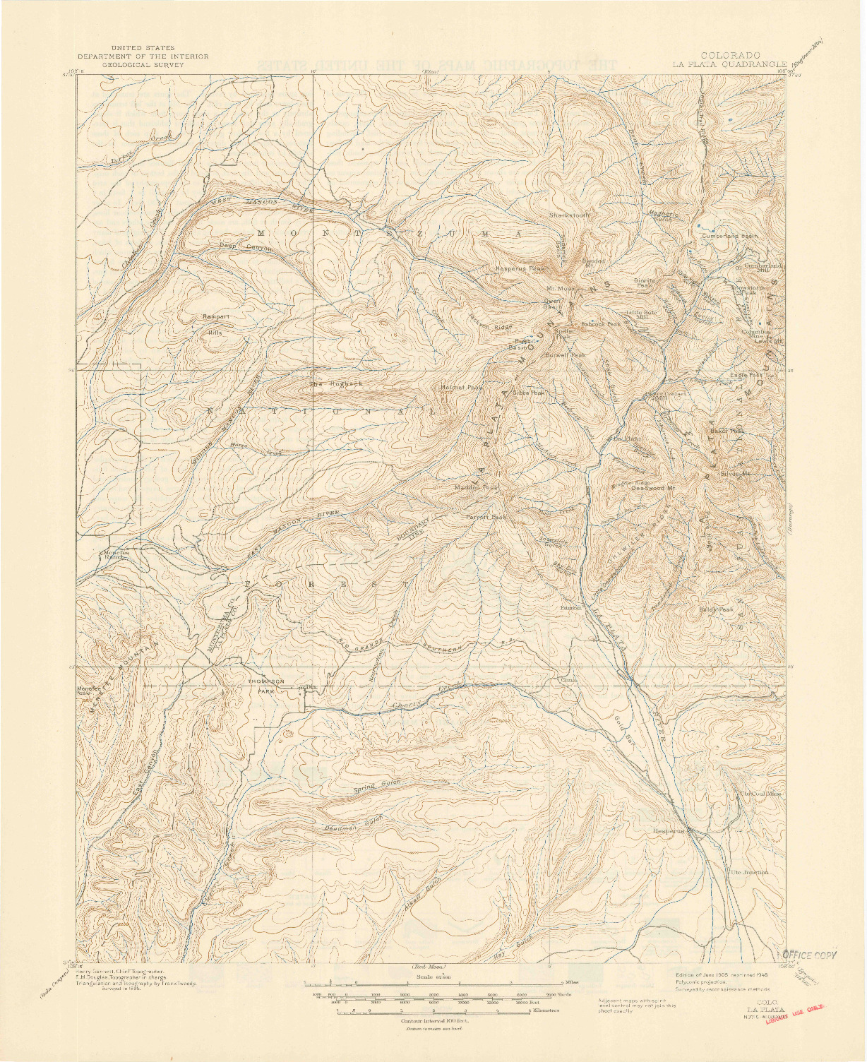 USGS 1:62500-SCALE QUADRANGLE FOR LA PLATA, CO 1908