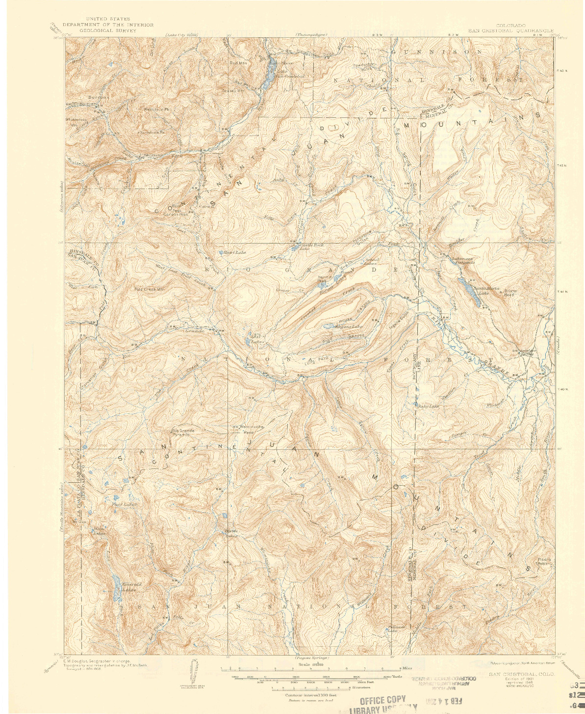 USGS 1:125000-SCALE QUADRANGLE FOR SAN CRISTOBAL, CO 1907