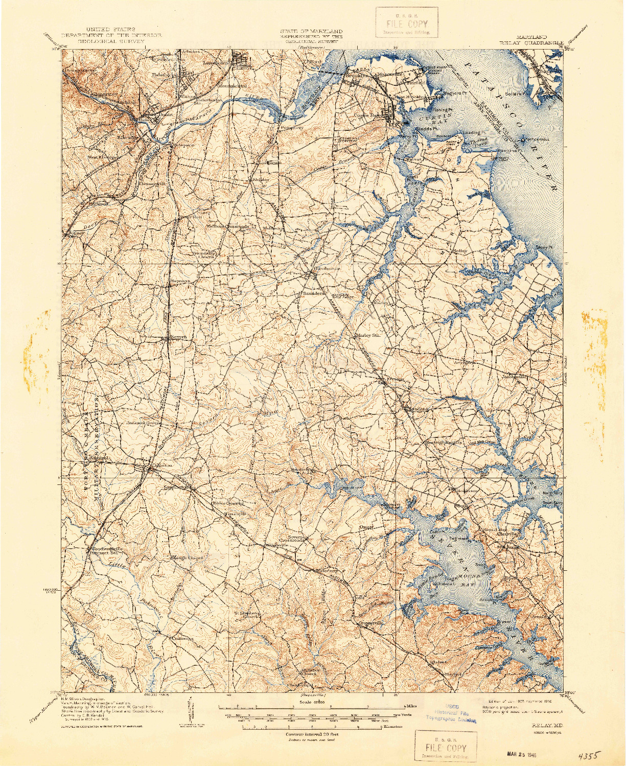 USGS 1:62500-SCALE QUADRANGLE FOR RELAY, MD 1907