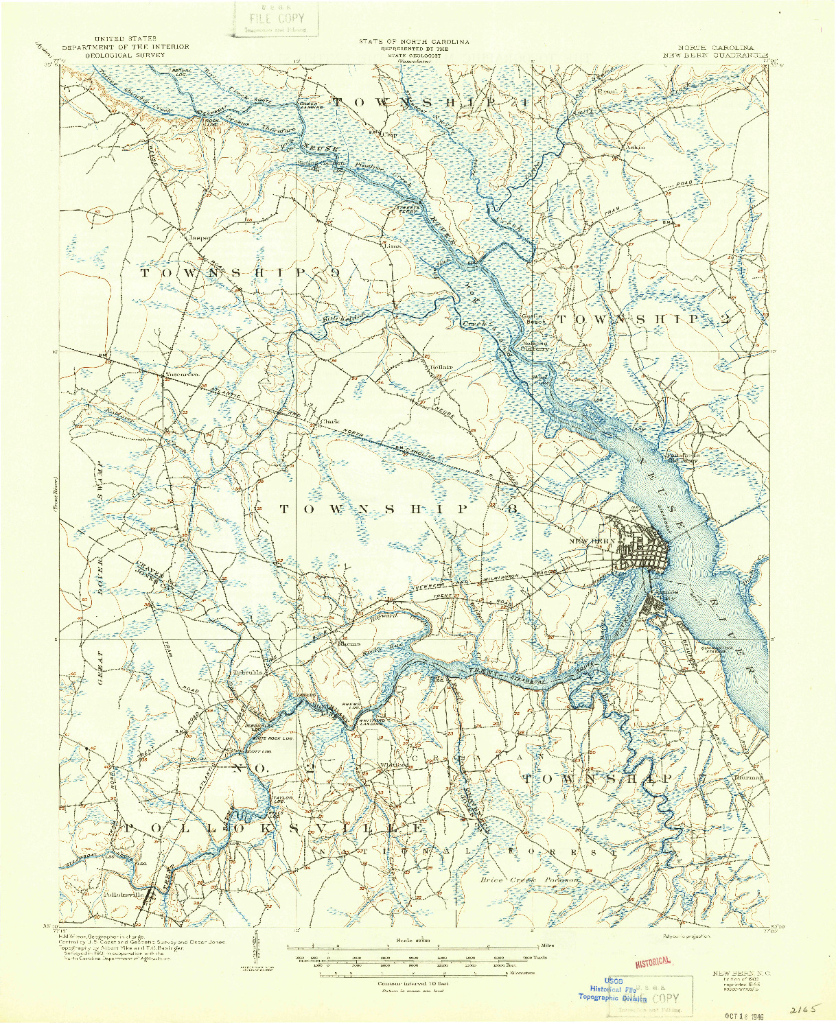USGS 1:62500-SCALE QUADRANGLE FOR NEW BERN, NC 1903