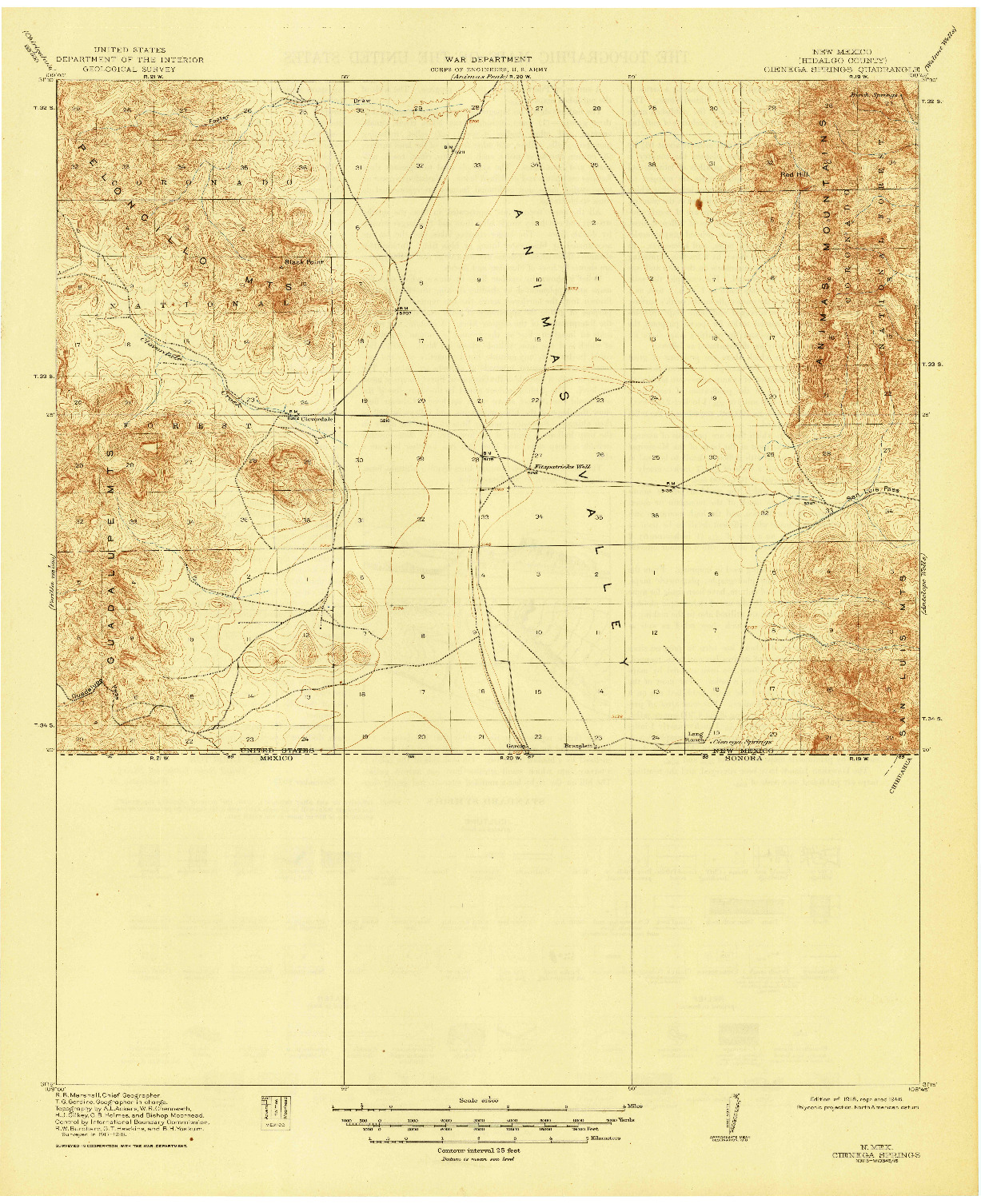 USGS 1:62500-SCALE QUADRANGLE FOR CIENEGA SPRINGS, NM 1918