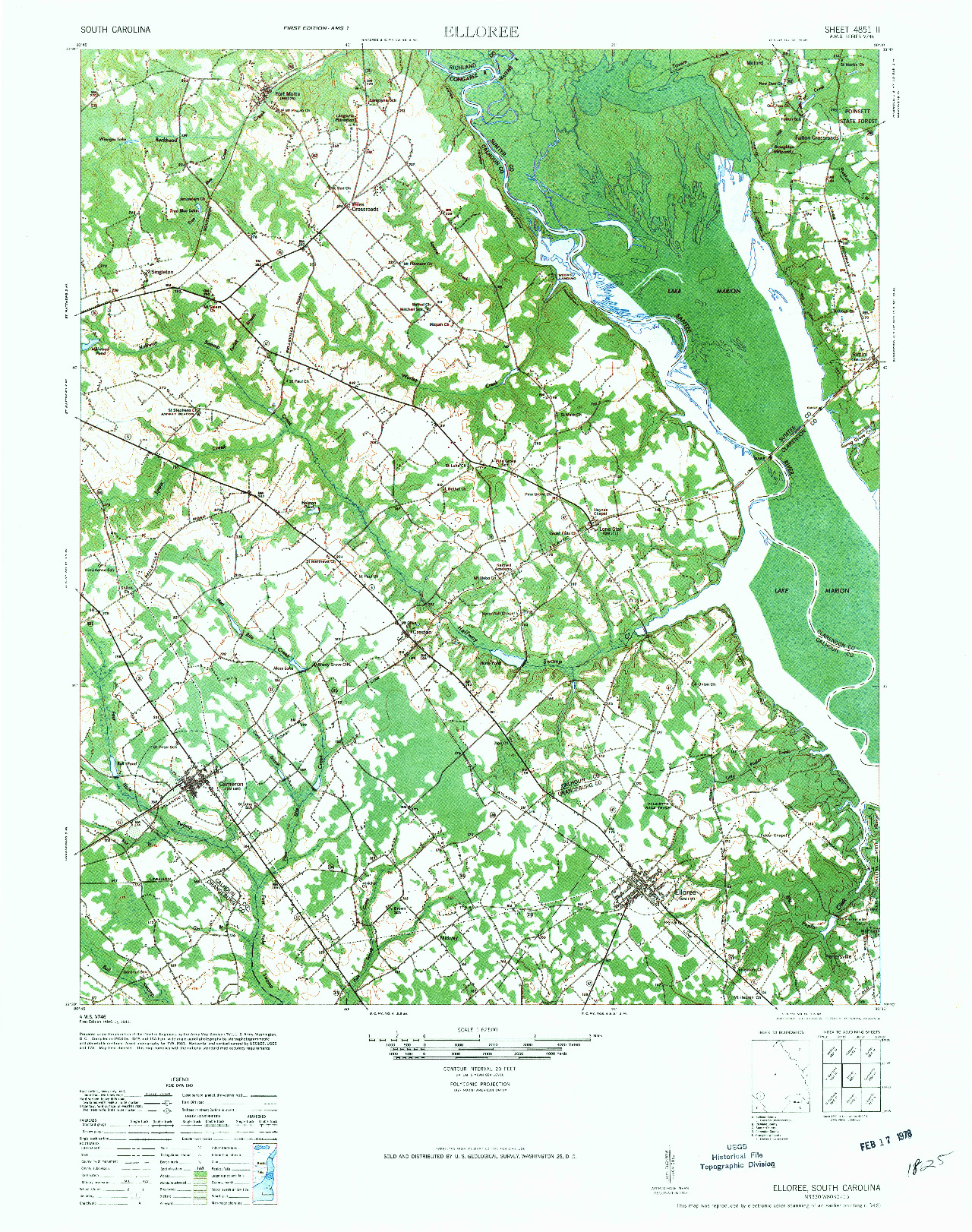 USGS 1:62500-SCALE QUADRANGLE FOR ELLOREE, SC 1946