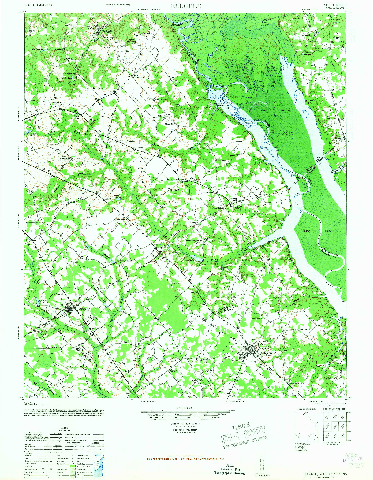 USGS 1:62500-SCALE QUADRANGLE FOR ELLOREE, SC 1946