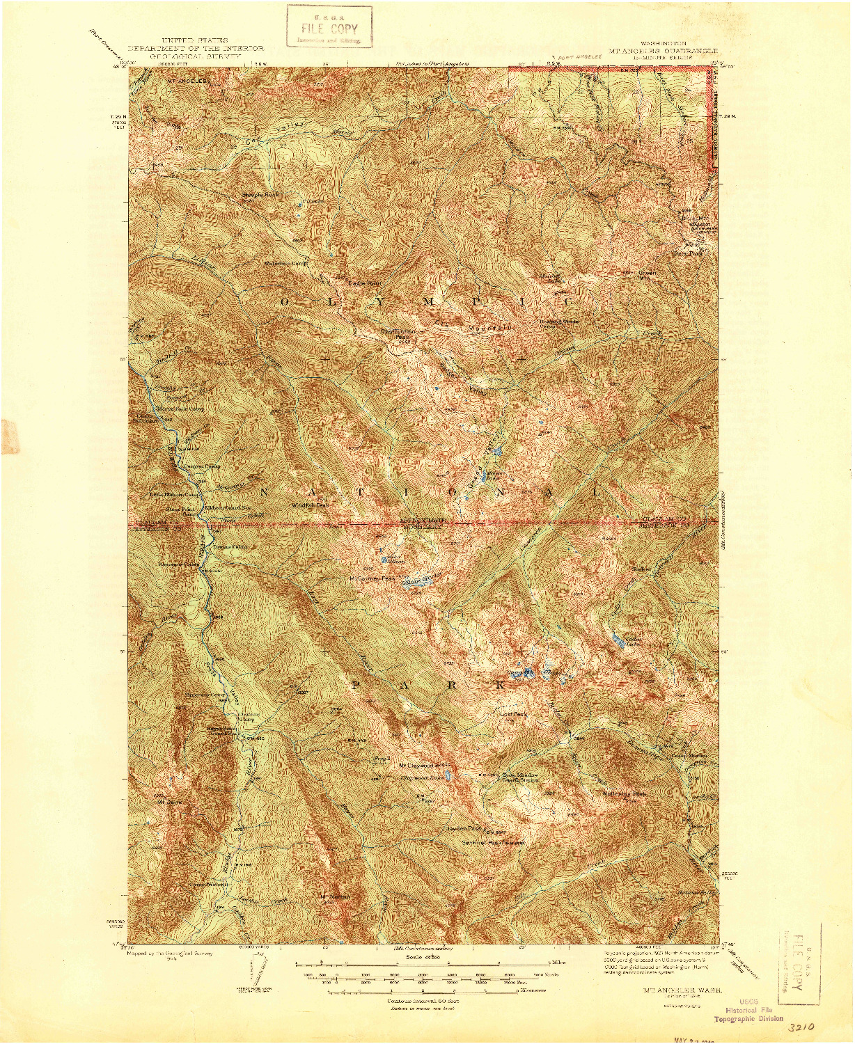 USGS 1:62500-SCALE QUADRANGLE FOR MT. ANGELES, WA 1946