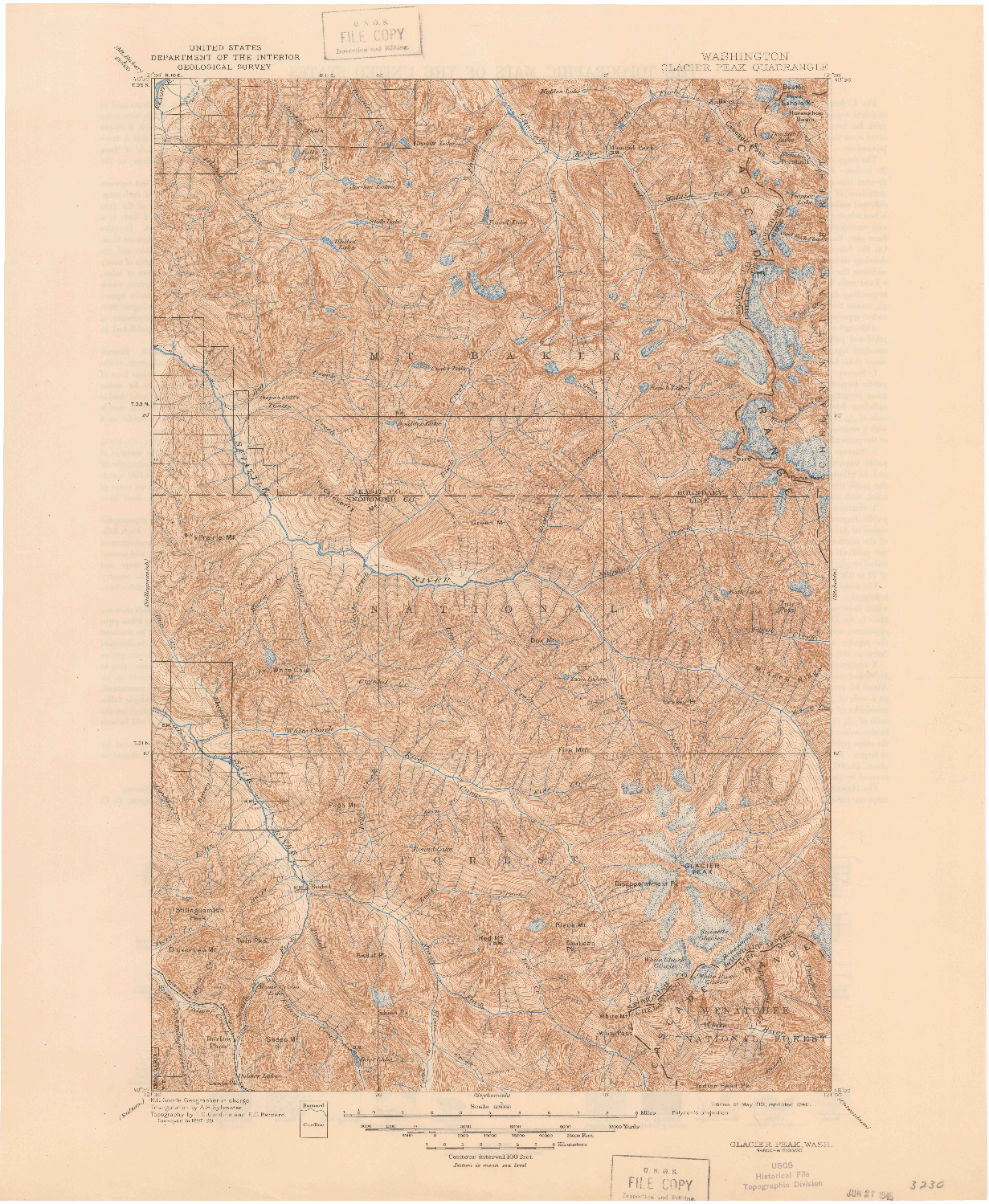 USGS 1:125000-SCALE QUADRANGLE FOR GLACIER PEAK, WA 1901