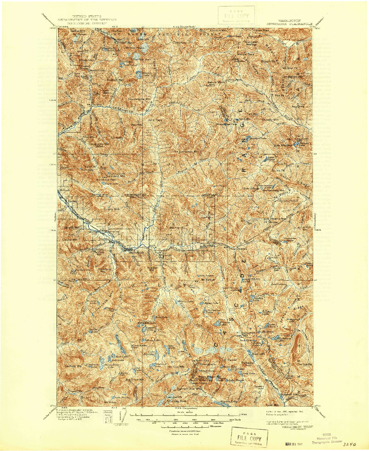 USGS 1:125000-SCALE QUADRANGLE FOR SKYKOMISH, WA 1905