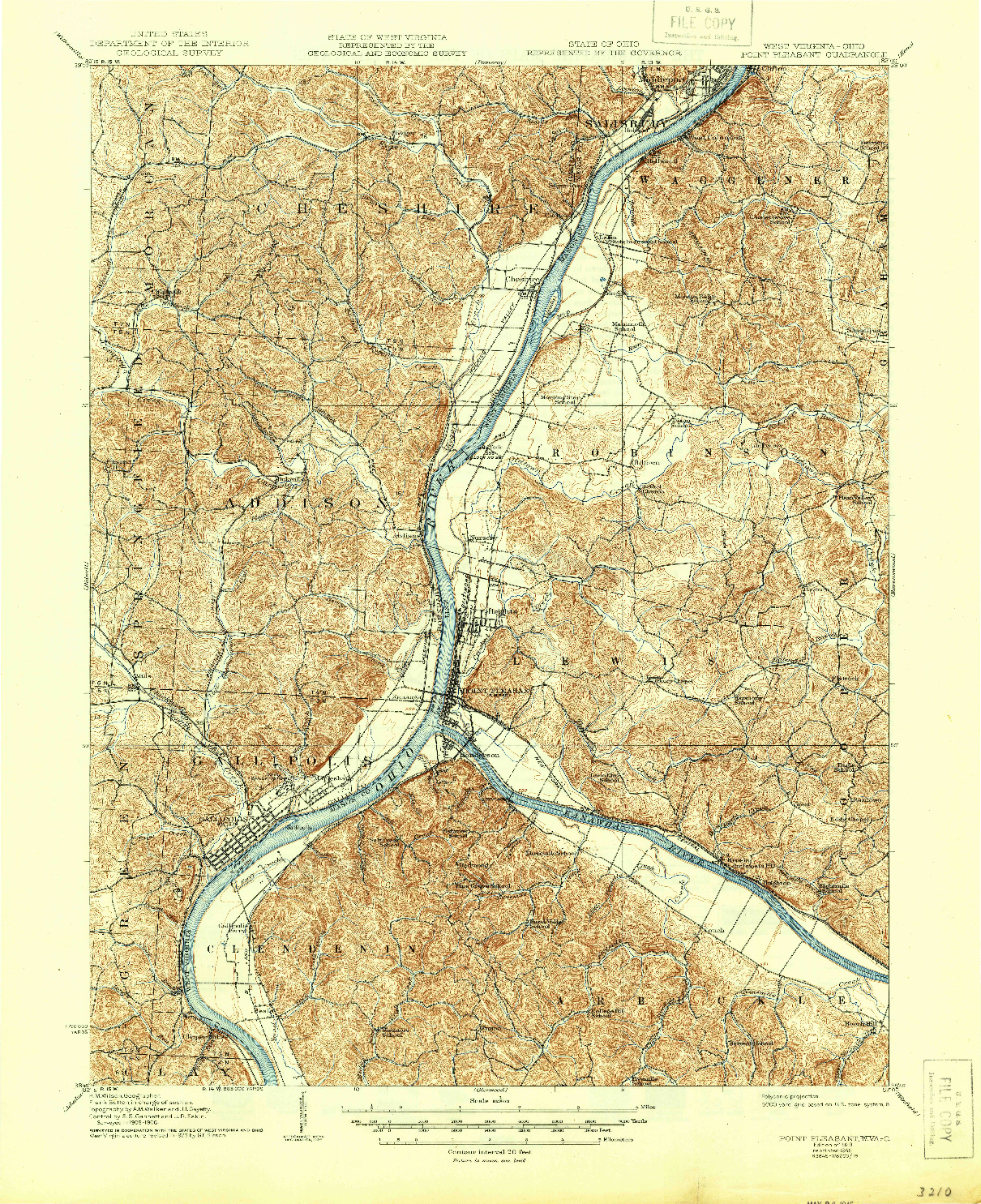 USGS 1:62500-SCALE QUADRANGLE FOR POINT PLEASANT, WV 1929