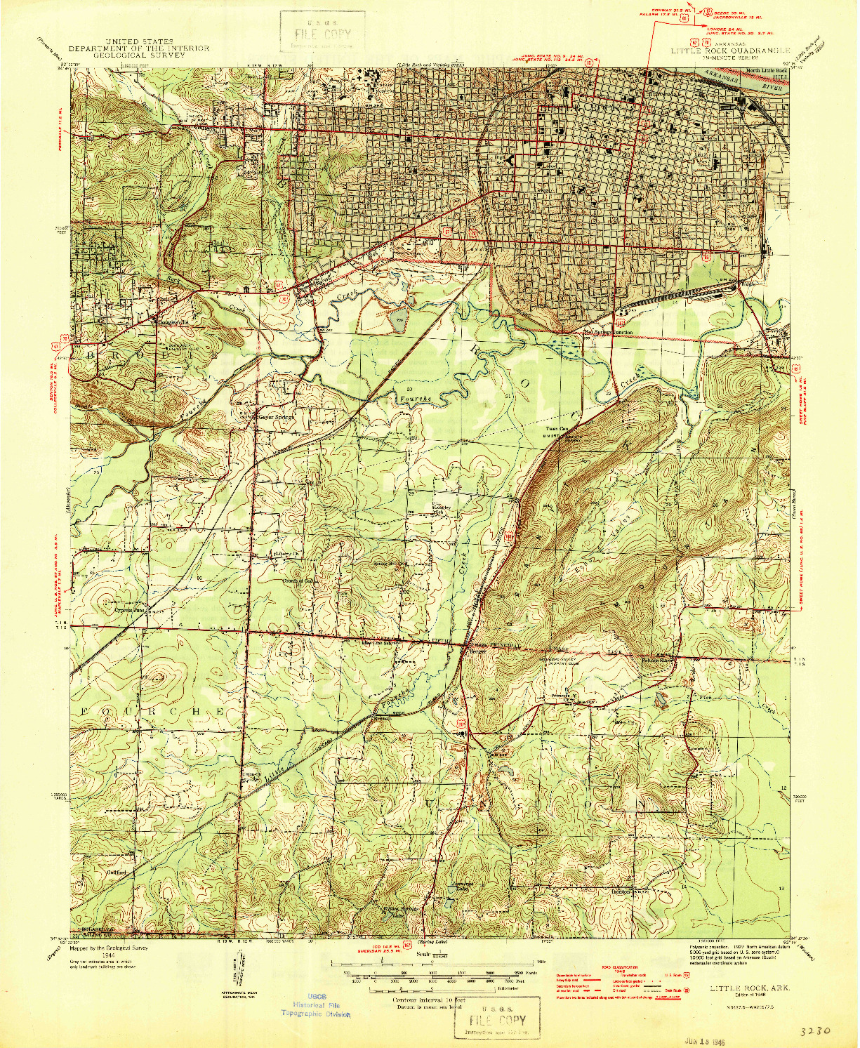 USGS 1:31680-SCALE QUADRANGLE FOR LITTLE ROCK, AR 1944