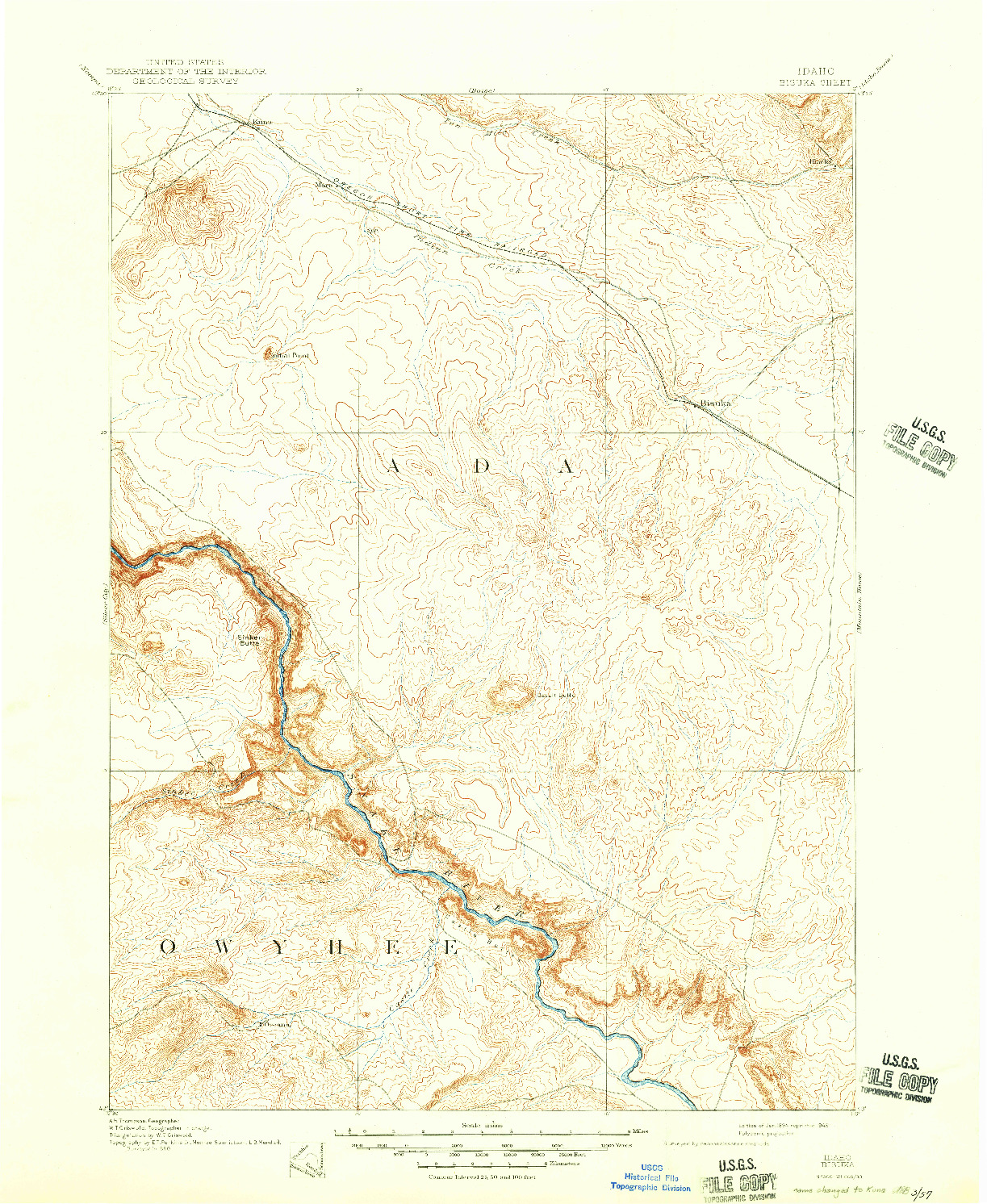 USGS 1:125000-SCALE QUADRANGLE FOR BISUKA, ID 1894