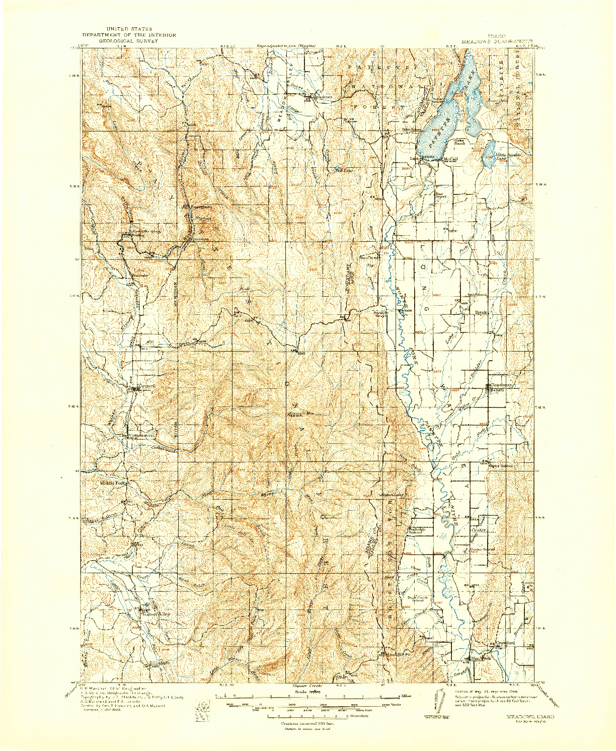USGS 1:125000-SCALE QUADRANGLE FOR MEADOWS, ID 1911