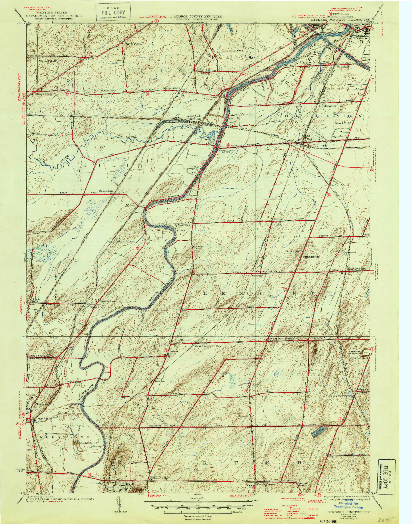 USGS 1:24000-SCALE QUADRANGLE FOR GENESEE JUNCTION, NY 1935