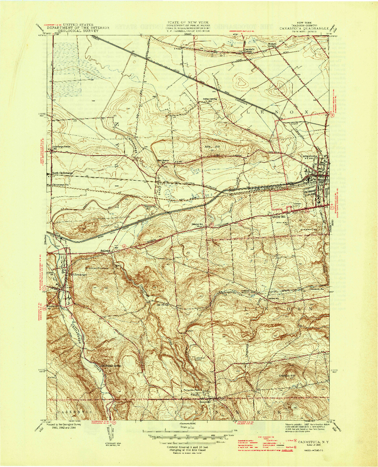 USGS 1:31680-SCALE QUADRANGLE FOR CANASTOTA, NY 1946