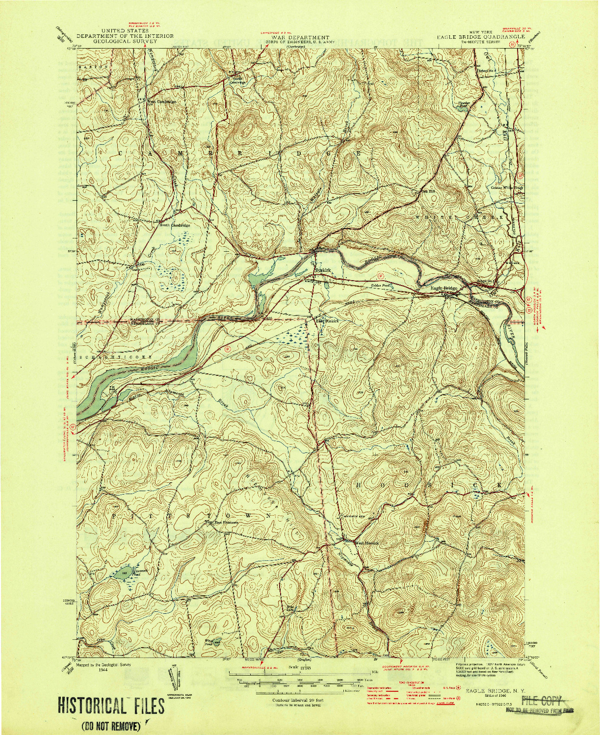 USGS 1:31680-SCALE QUADRANGLE FOR EAGLE BRIDGE, NY 1946